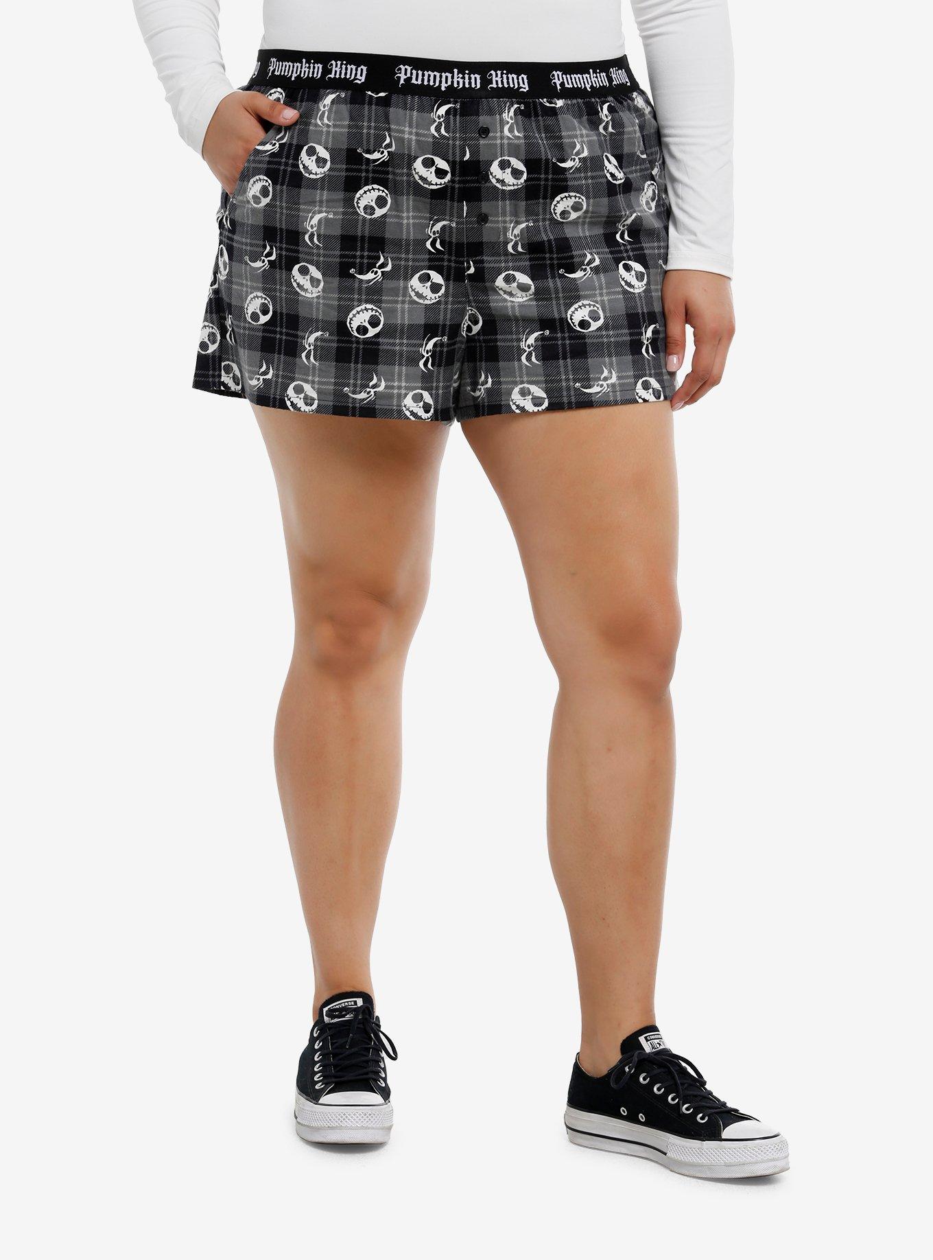 Her Universe The Nightmare Before Christmas Jack Plaid Lounge Shorts Plus Size, , hi-res