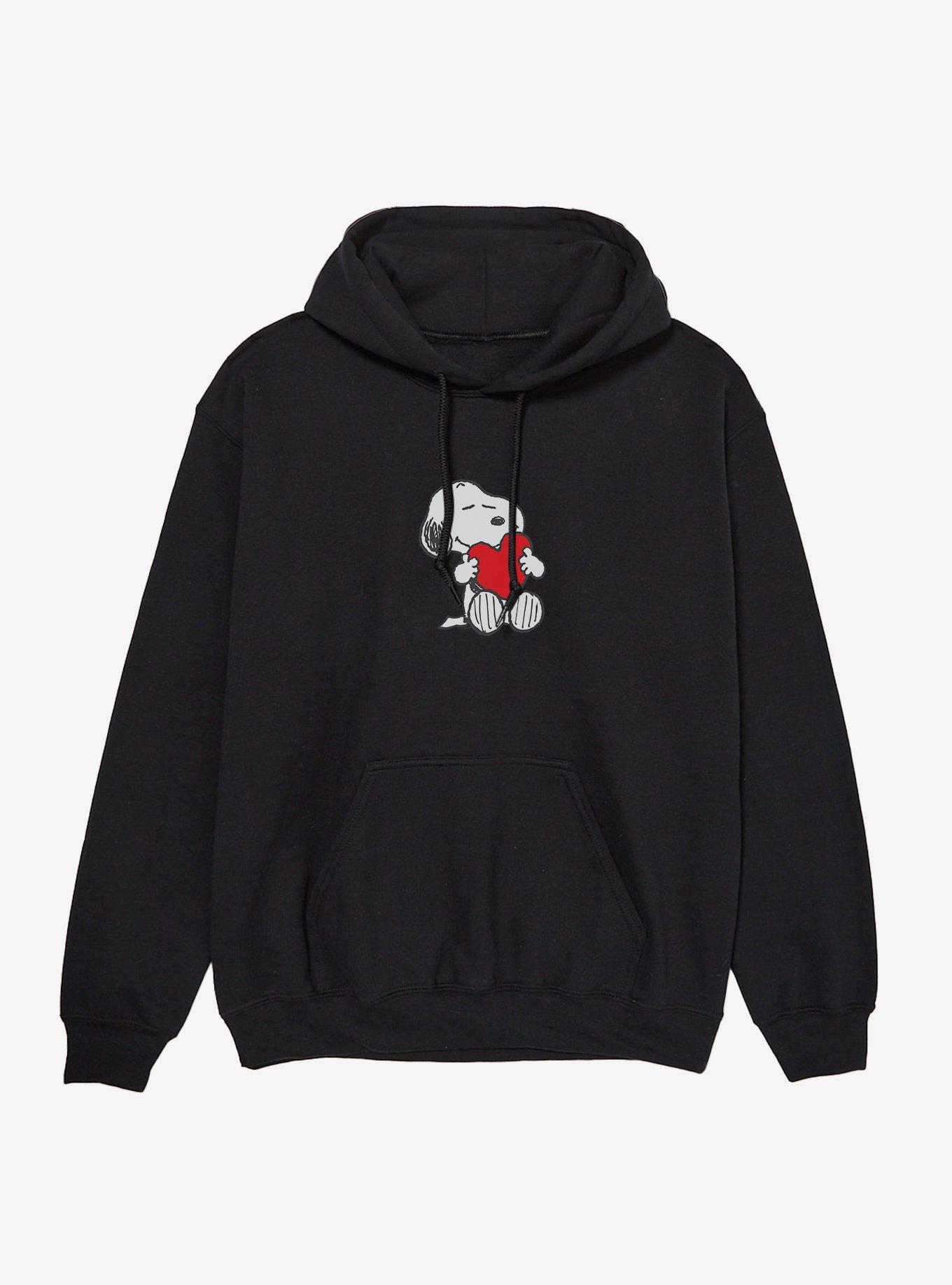 Peanuts Snoopy Valentine's Day Heart Card Hoodie, BLACK, hi-res