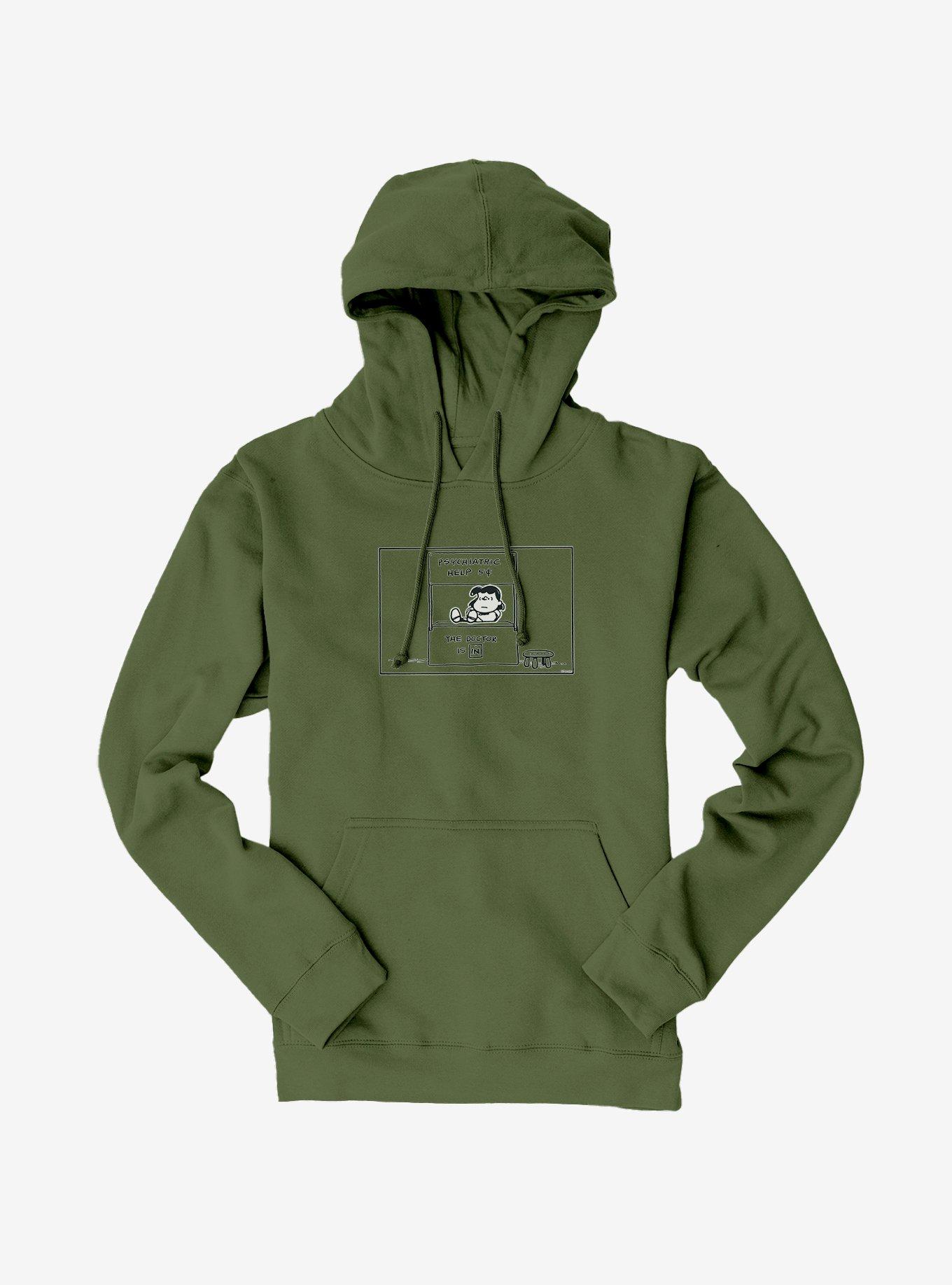 Peanuts Lucy Psychiatric Help Hoodie, MILITARY GREEN, hi-res