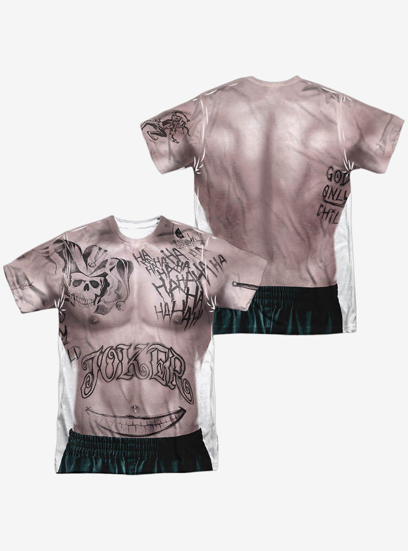 DC Comics Suicide Squad Joker Tattoo Costume Tee T-Shirt Tops