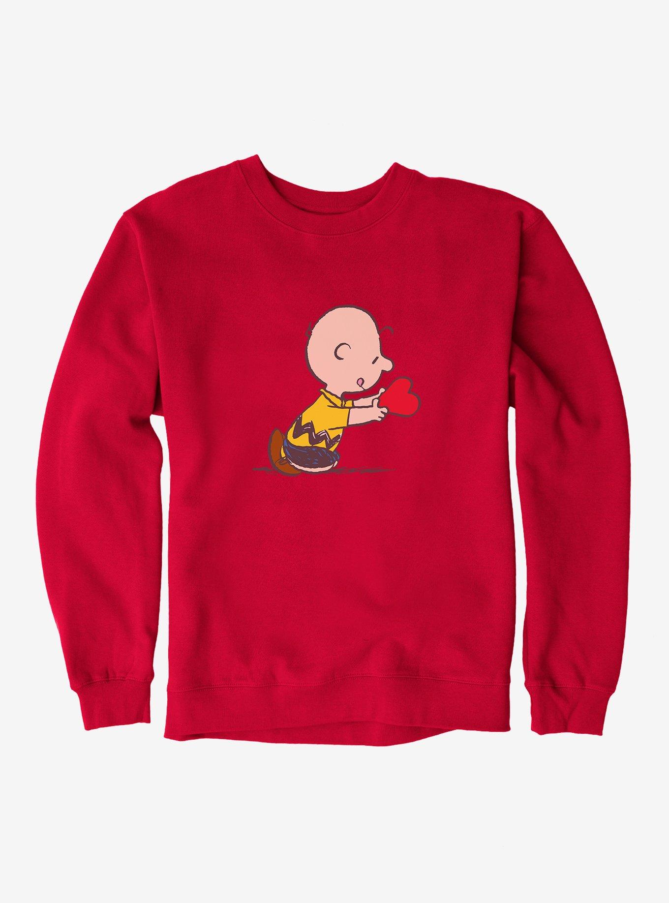 Peanuts Charlie Brown Valentine's Day Heart Card Sweatshirt