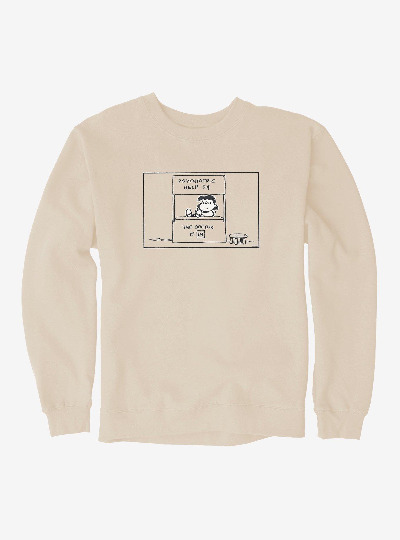 Peanuts Lucy Psychiatric Help Sweatshirt, SAND, hi-res
