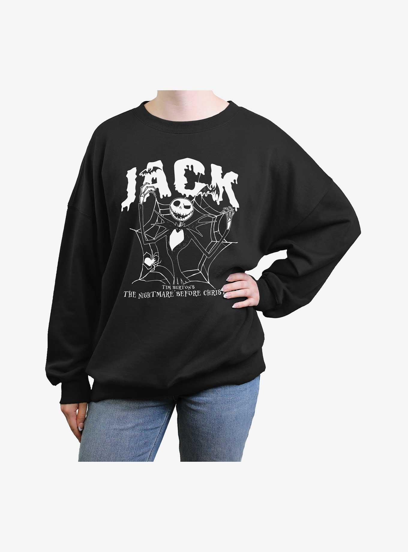 Disney The Nightmare Before Christmas Collegiate Jack Womens Oversized Sweatshirt, , hi-res