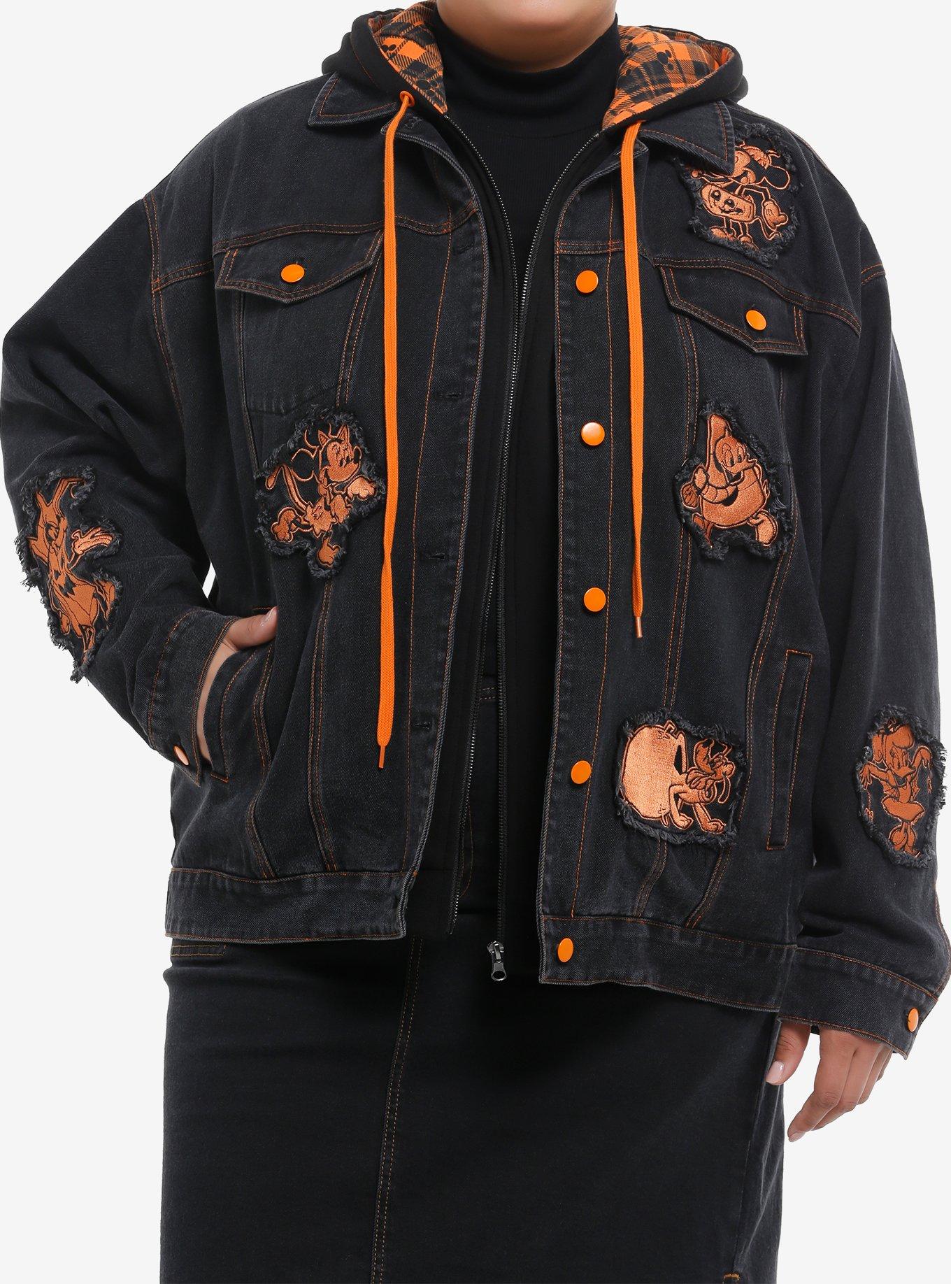 Her Universe Disney Mickey Mouse & Friends Halloween Hooded Denim Jacket Plus Size, , hi-res