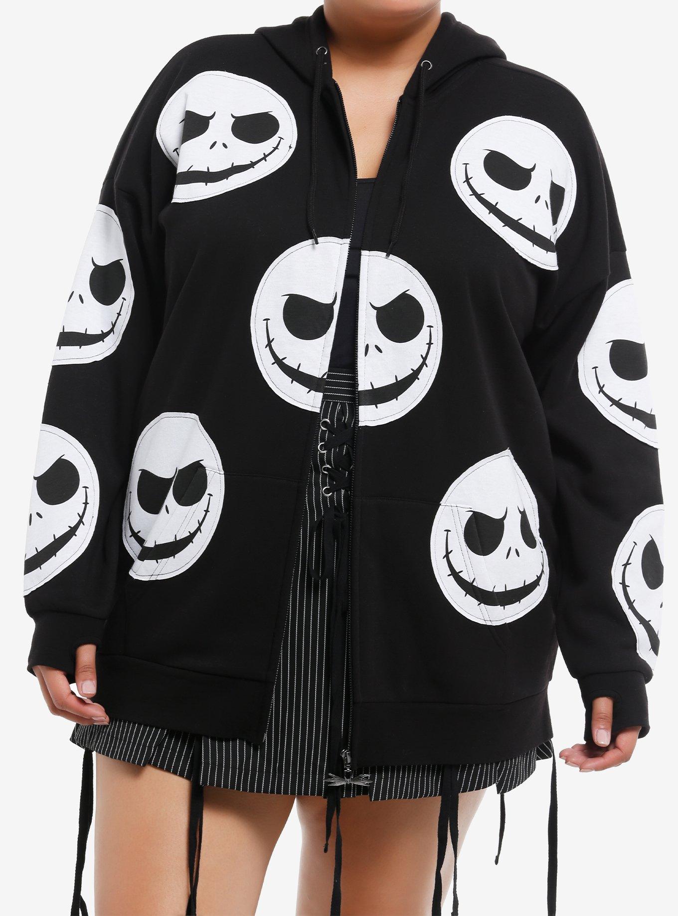 Her Universe The Nightmare Before Christmas Jack Faces Girls Oversized Hoodie Plus Size, , hi-res