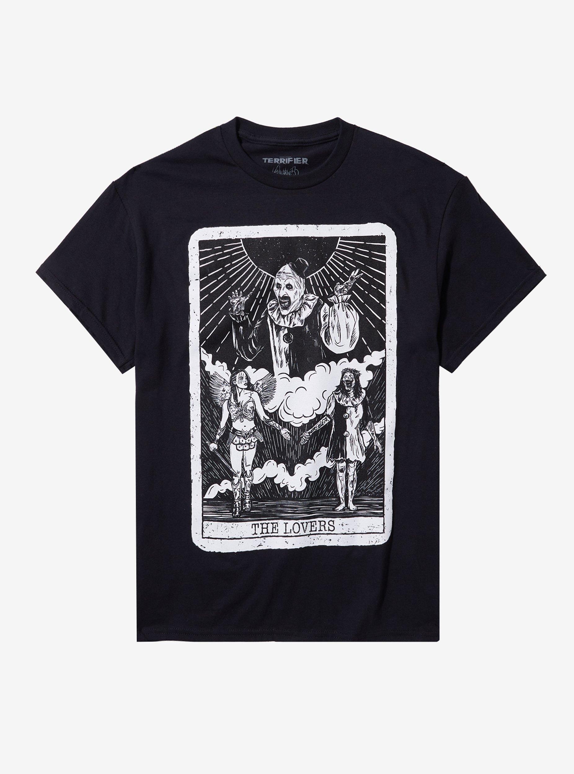 Terrifier Art The Clown Tarot Card T-Shirt By Vertebrae33, , hi-res