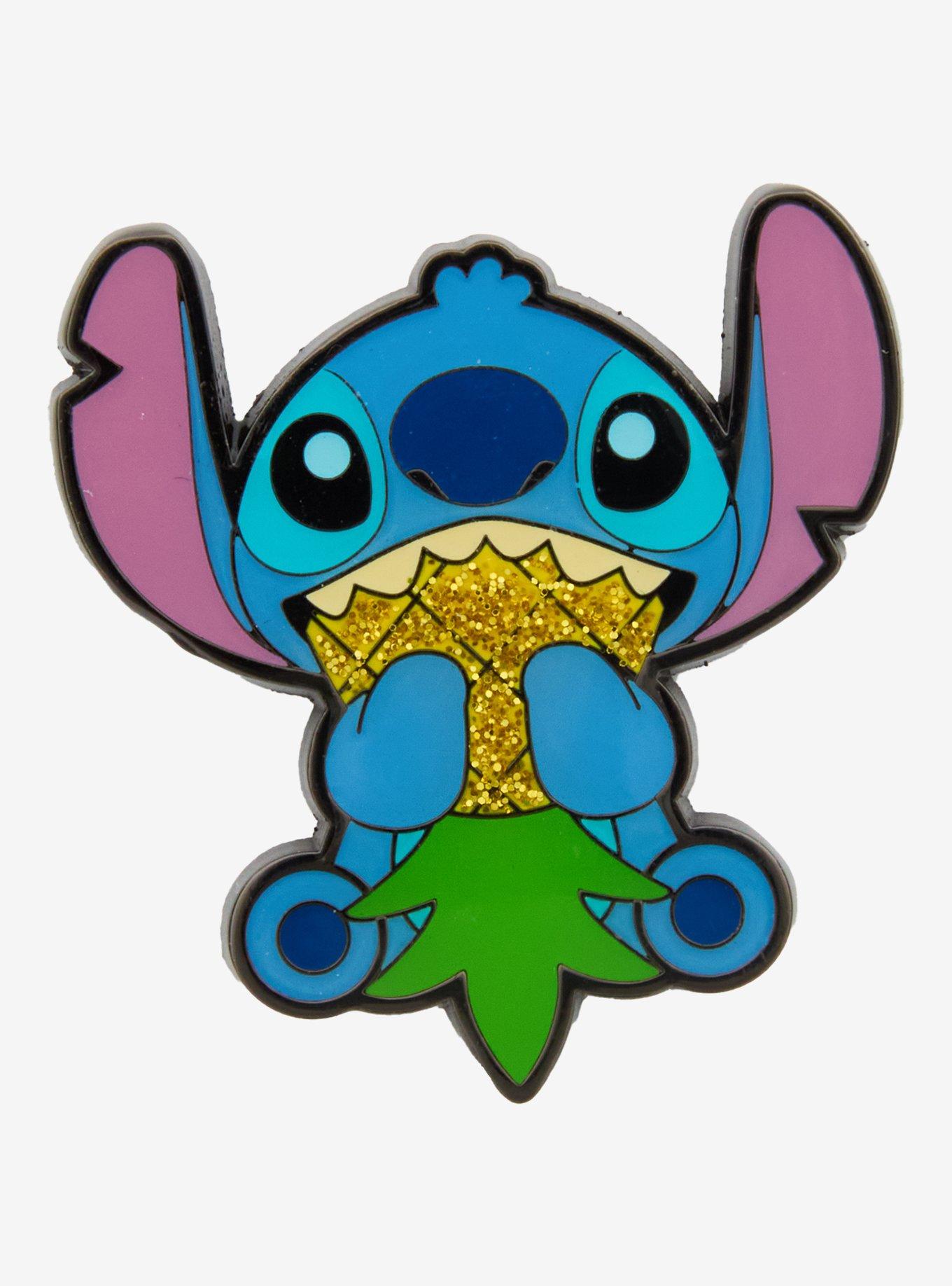 Loungefly Disney Stitch Pineapple Glitter Enamel Pin, , hi-res