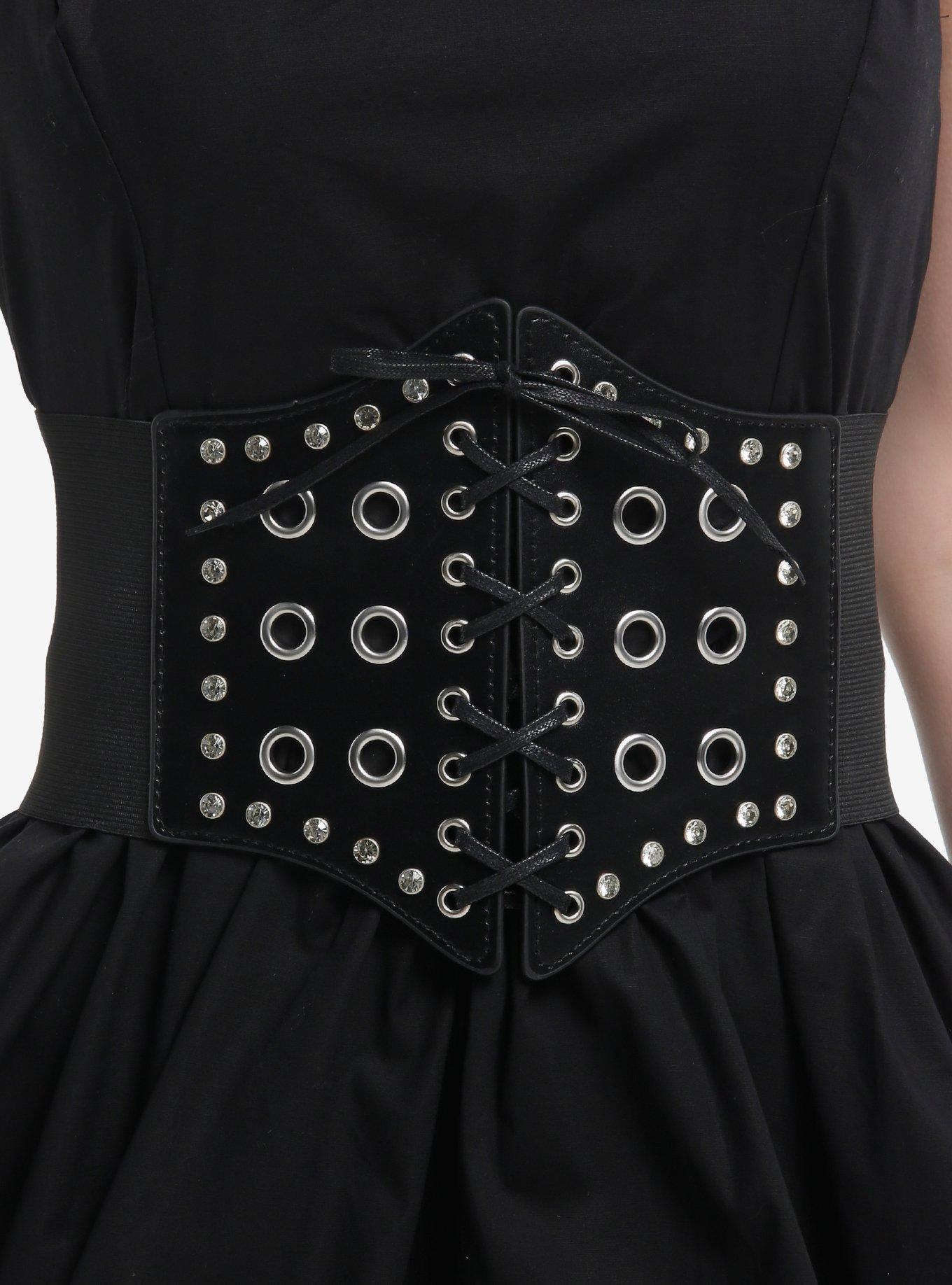 Grommet Stud Lace-Up Corset, , hi-res