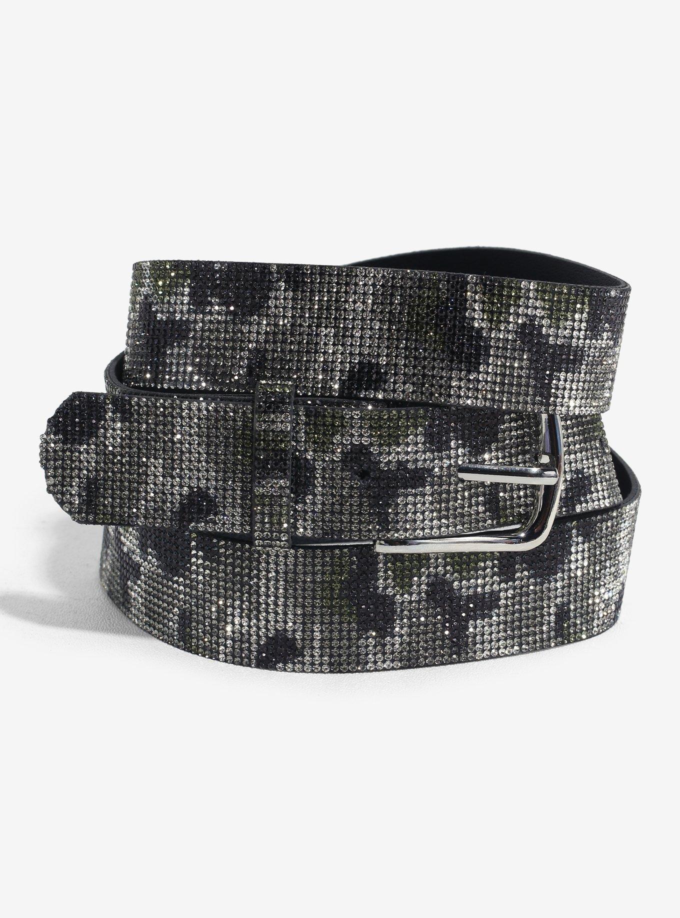 Green Camouflage Bling Belt, , hi-res