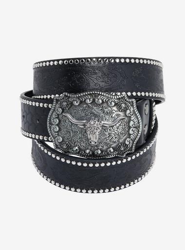 Bull Buckle Stud Belt | Hot Topic