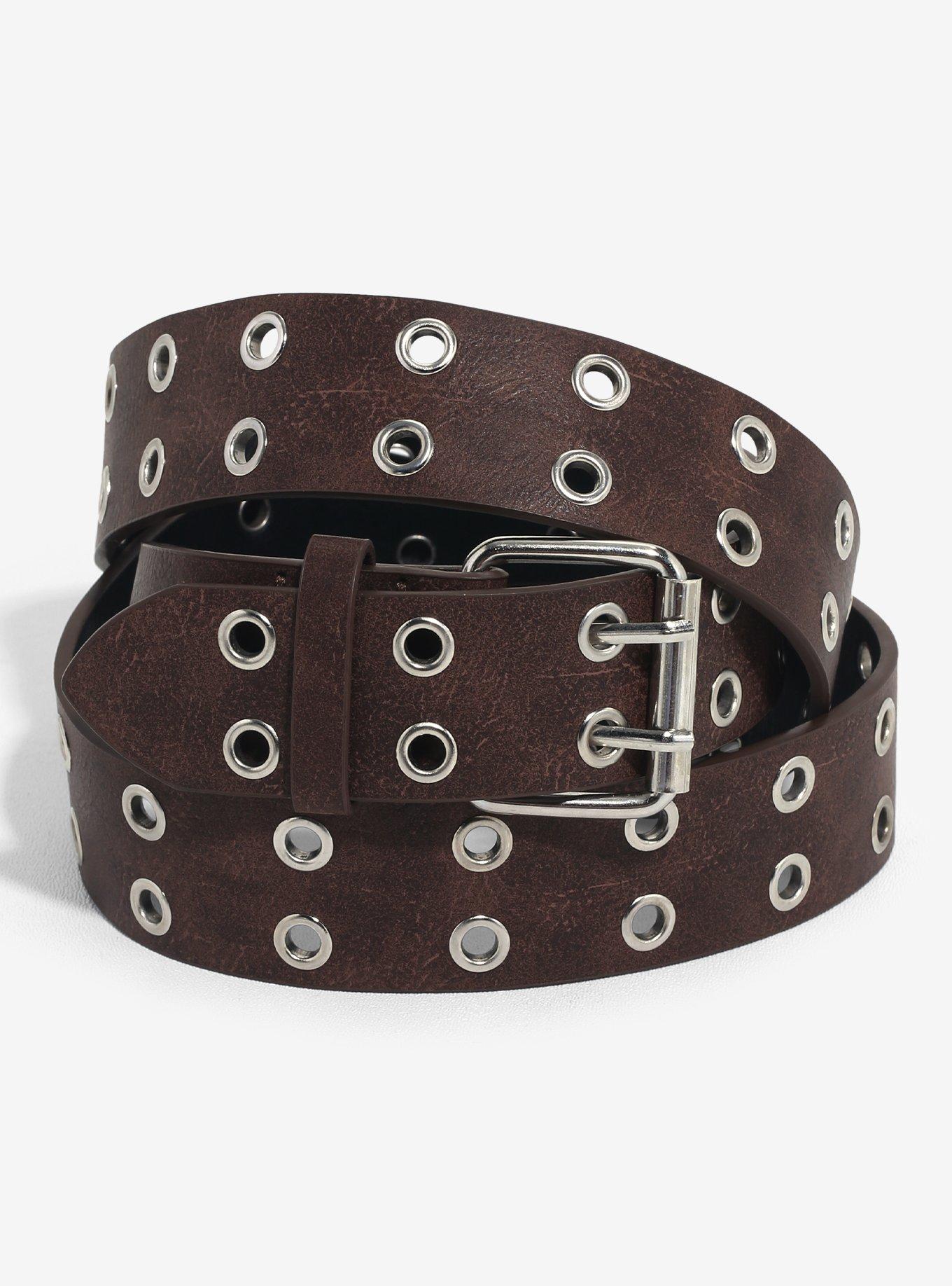 Brown Grommet Belt, , hi-res