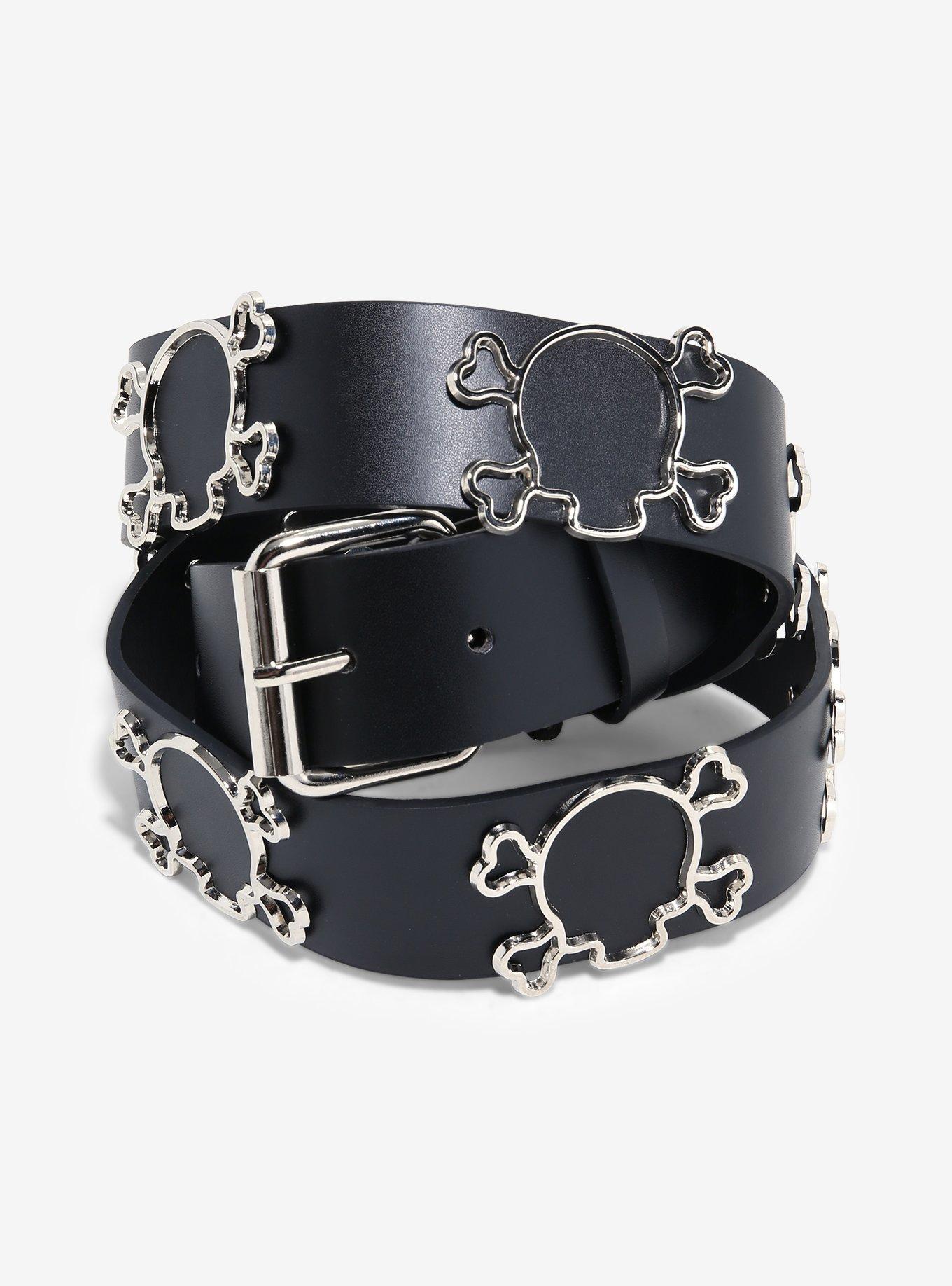 Black Skull & Crossbones Belt, , hi-res