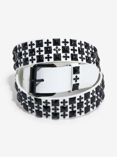 THEREDTHREAD S bold belt tops ホワイト×ブラック THEREDTHREAD / ザレッドスレッド】S bold belt tops