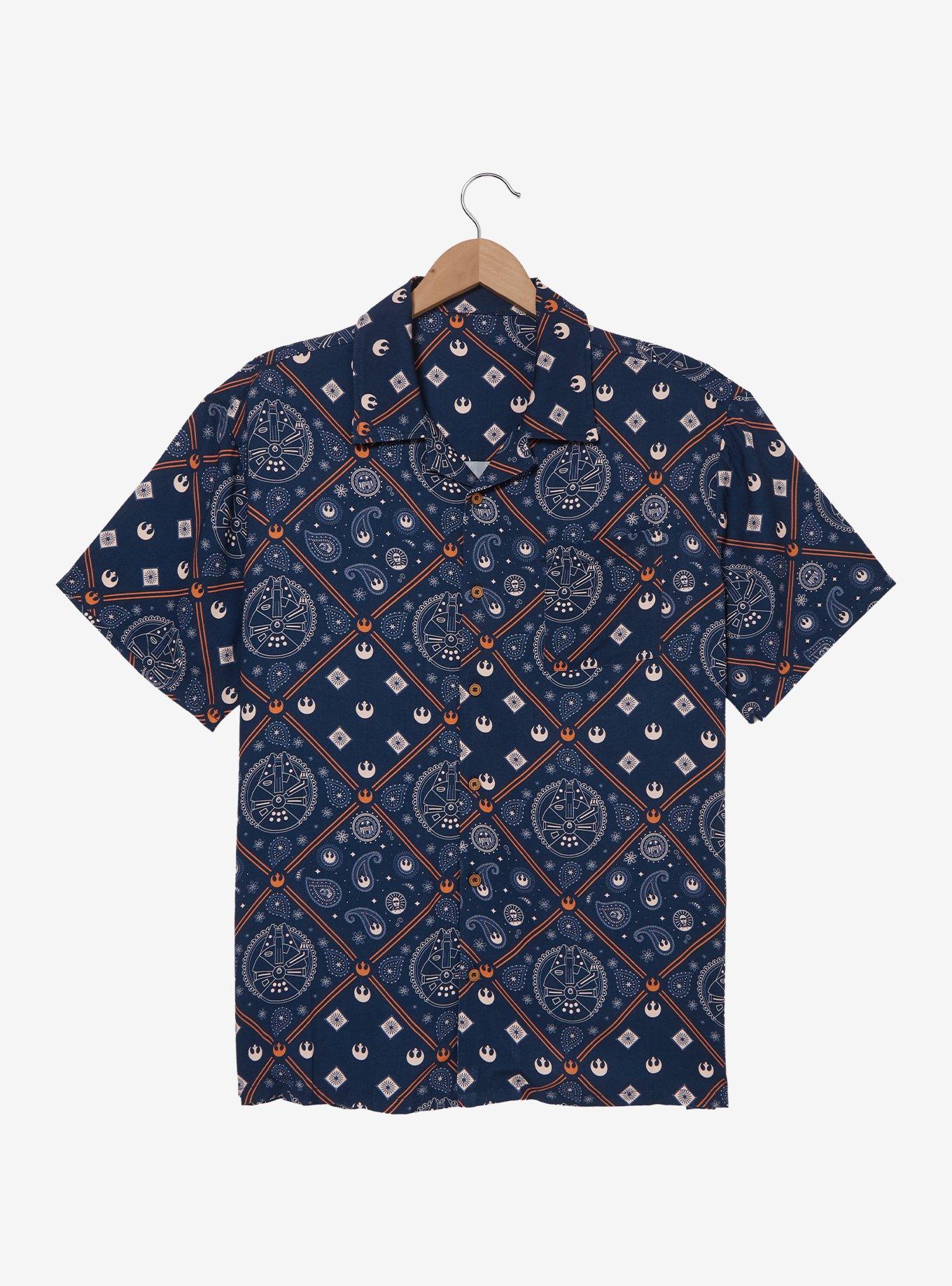 Star Wars Rebel Alliance Paisley Print Woven Button Up — BoxLunch Exclusive, , hi-res