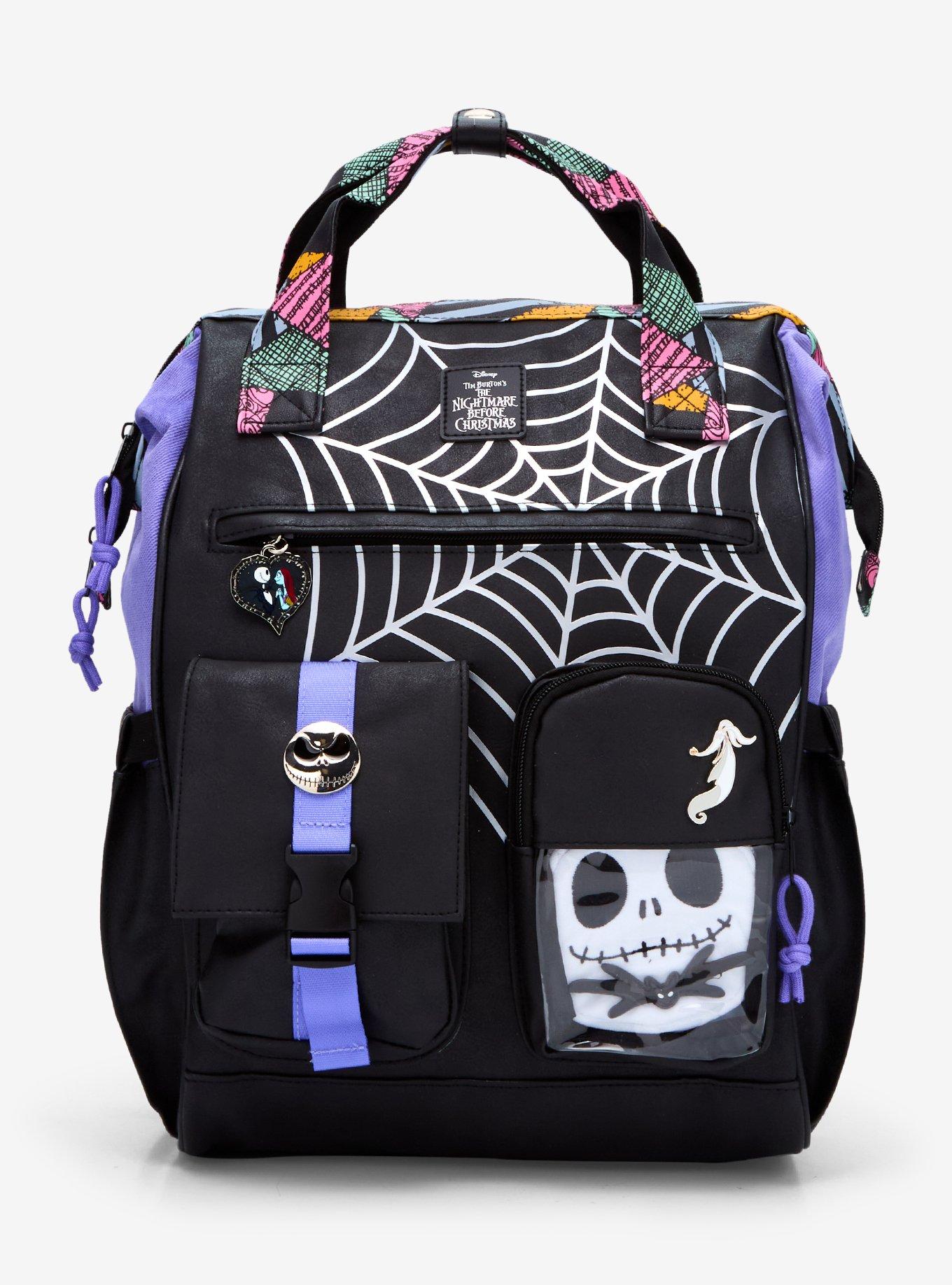 Disney The Nightmare Before Christmas Spiderweb Multi-Pocket Backpack With Jack Skellington Plush — BoxLunch Exclusive, , hi-res