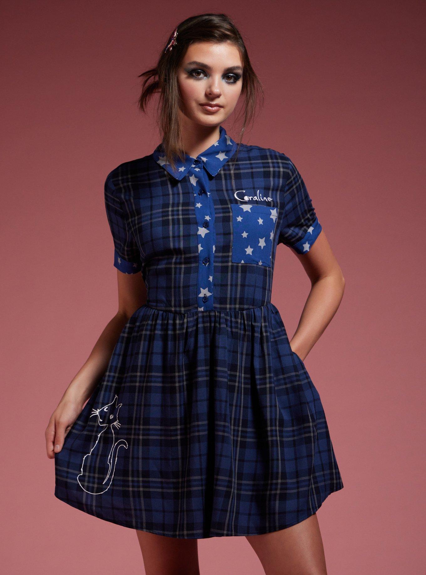 Coraline Plaid Star Babydoll Dress, , hi-res