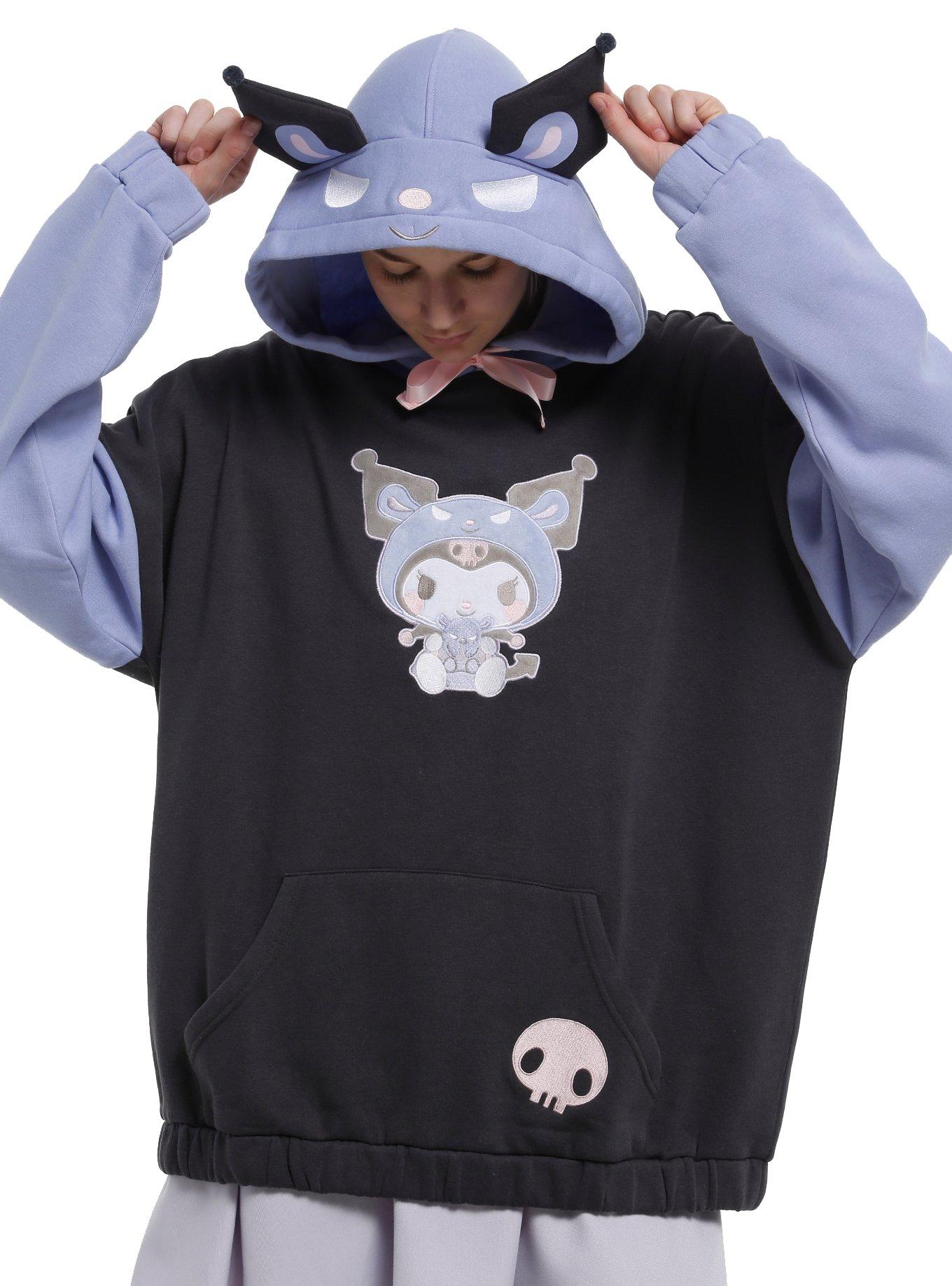 Kuromi Costume Baku Girls Oversized Hoodie, , hi-res