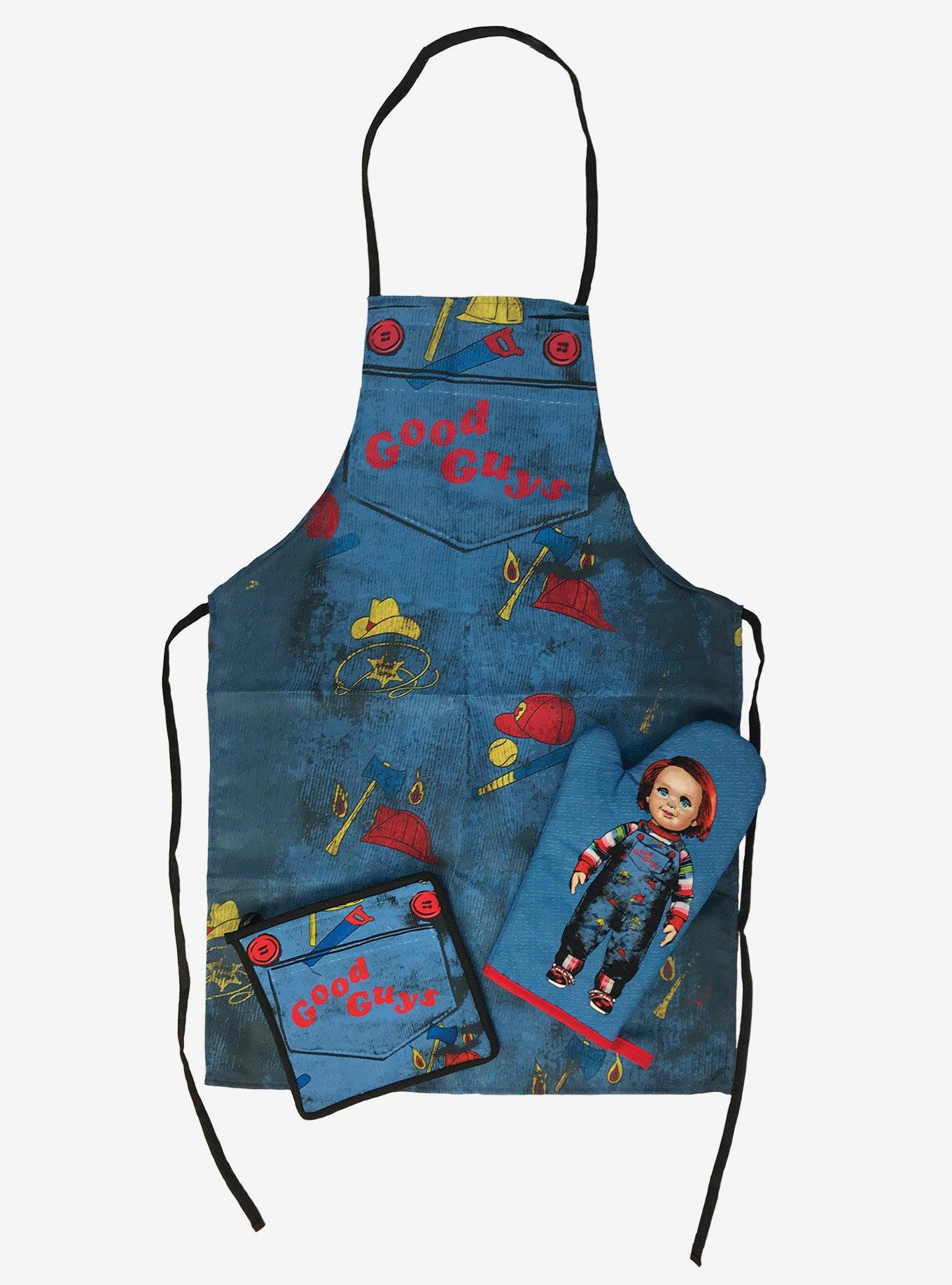 Chucky Good Guys Apron Oven Mitt And Pot Holder Set, , hi-res