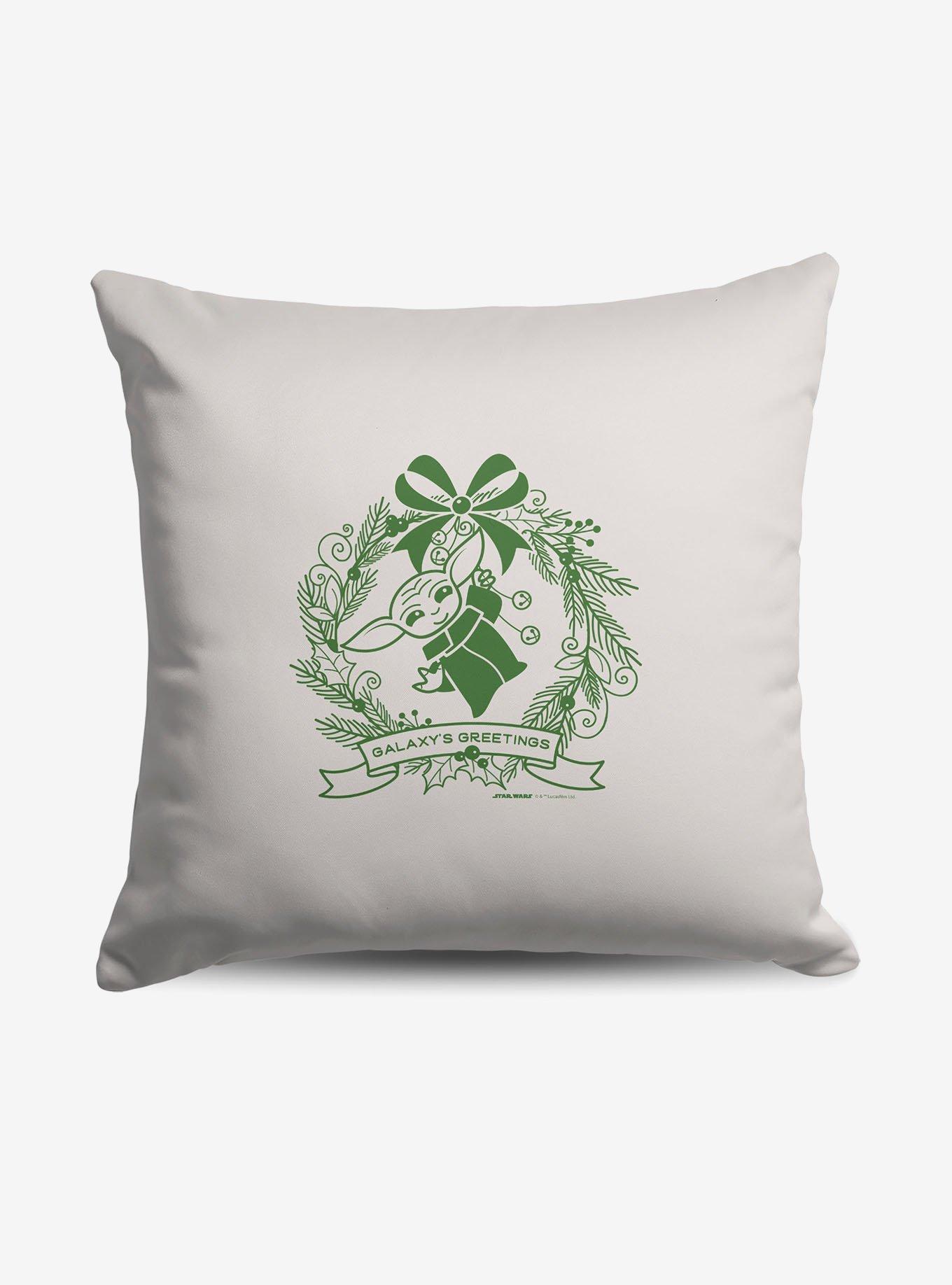 Star Wars The Mandalorian Grogu Wreath Throw Pillow, , hi-res