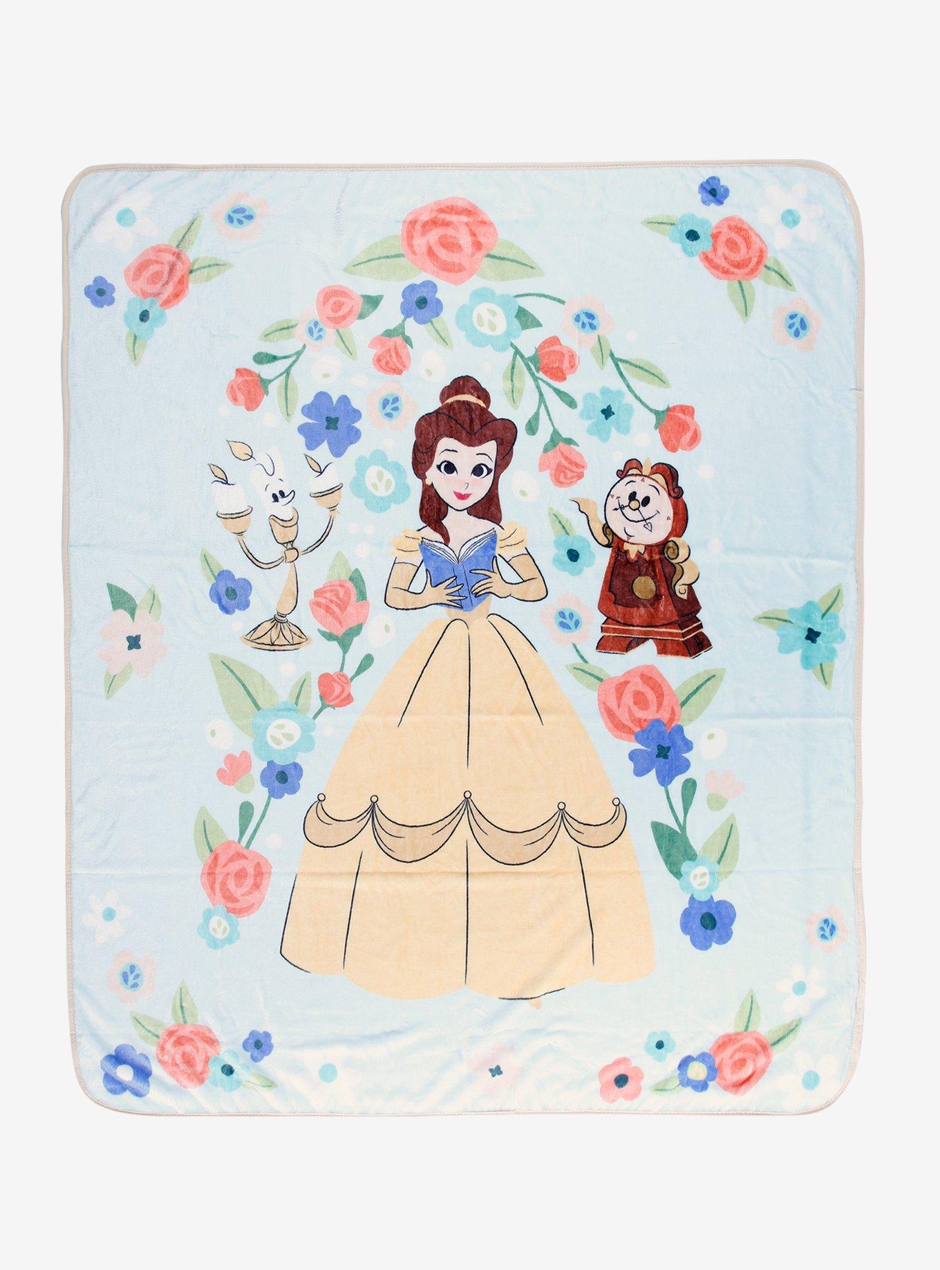 Disney Beauty and the Beast Belle Book Floral Throw — BoxLunch Exclusive, , hi-res
