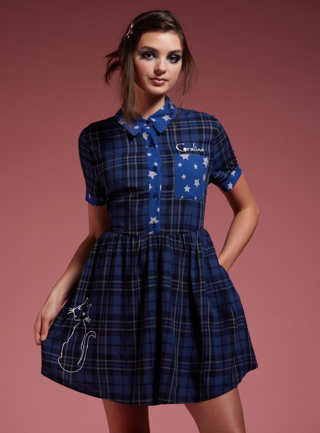 Coraline Plaid Star Babydoll Dress, , hi-res