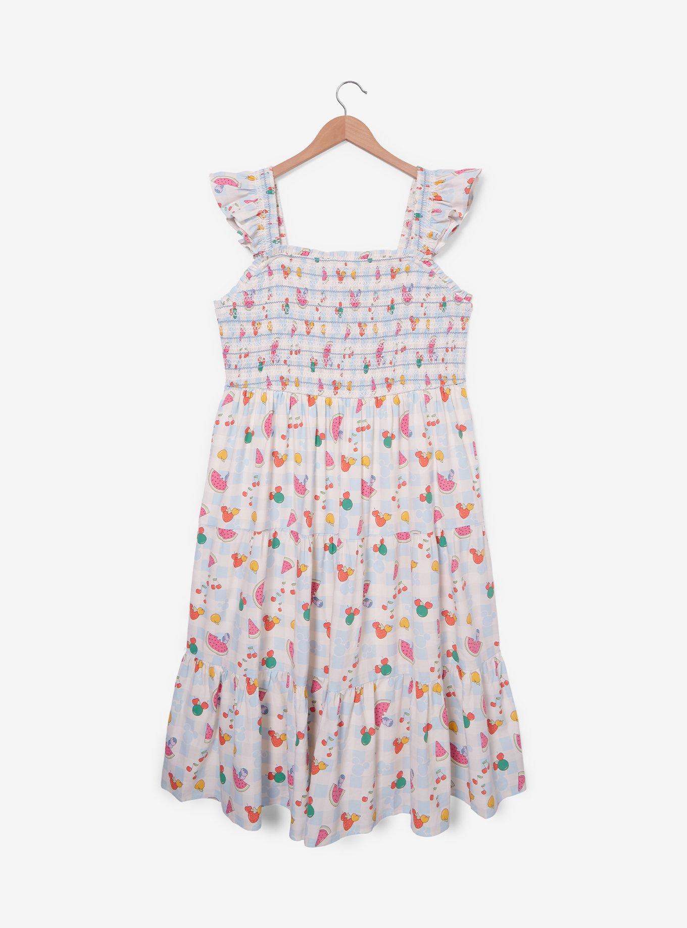Disney Mickey Mouse Gingham Fruits Allover Print Tank Dress Plus Size, , hi-res
