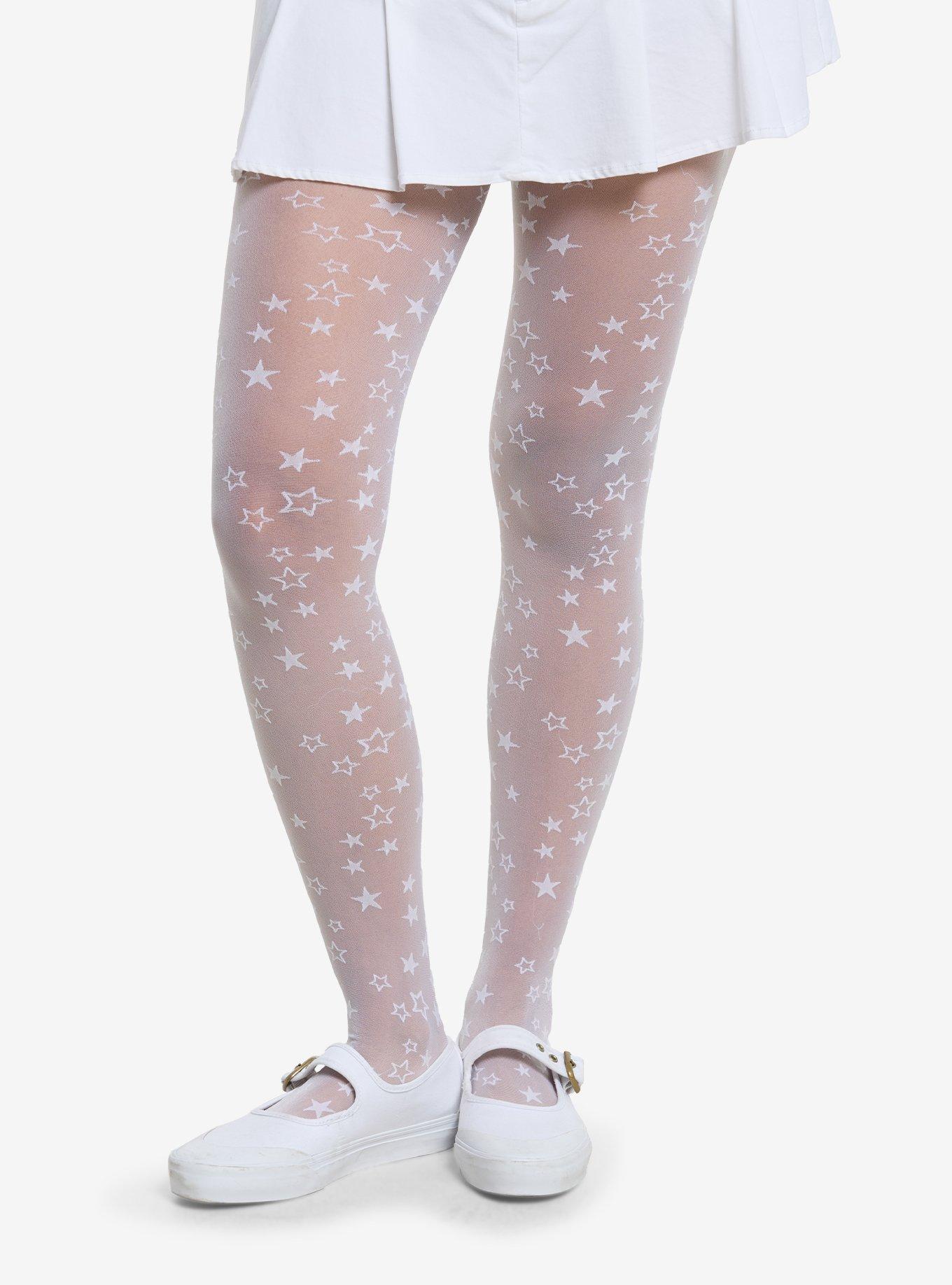 White Star Back Seam Sheer Tights, , hi-res