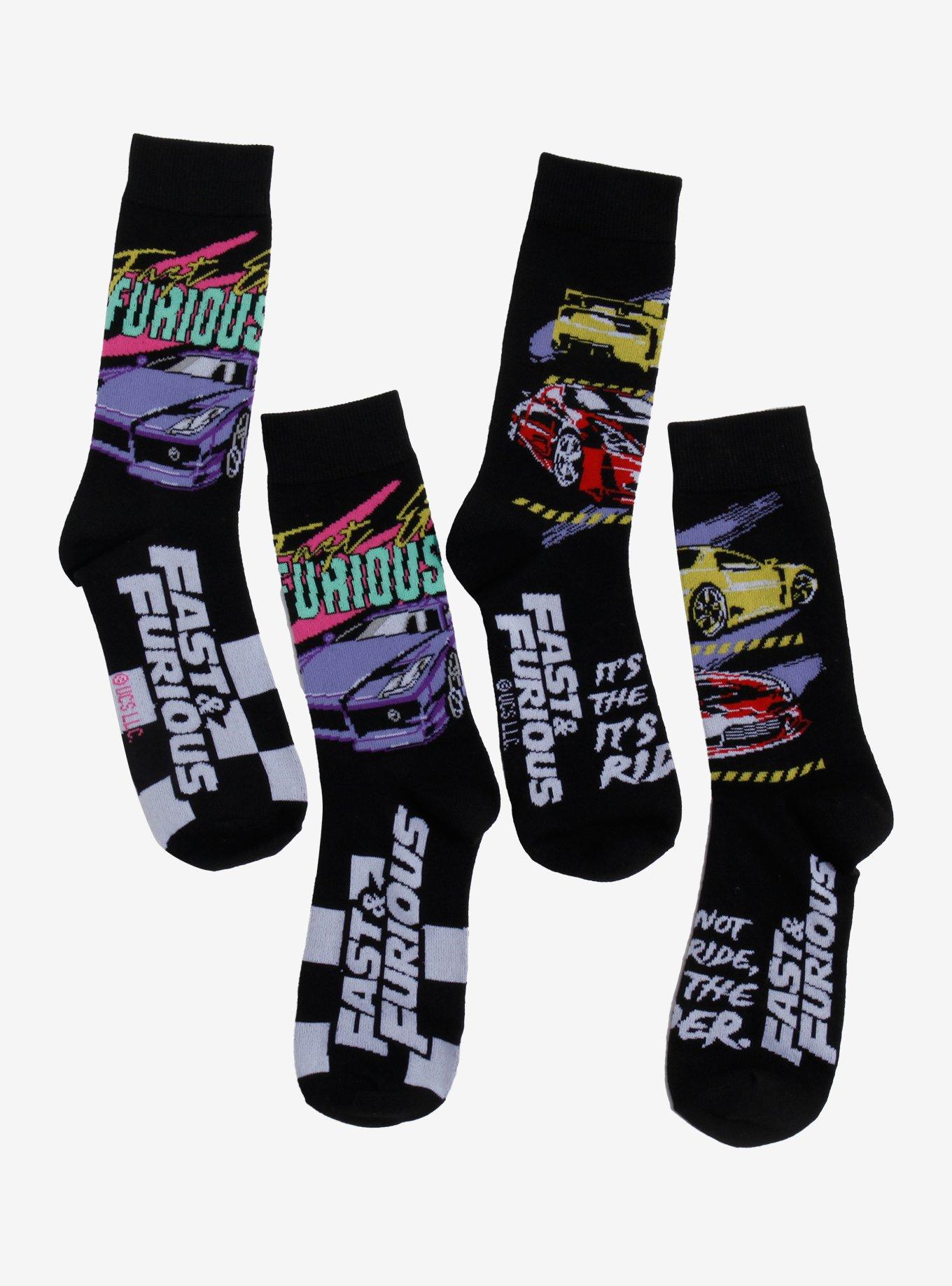 Fast & Furious Cars Crew Socks 2 Pair 