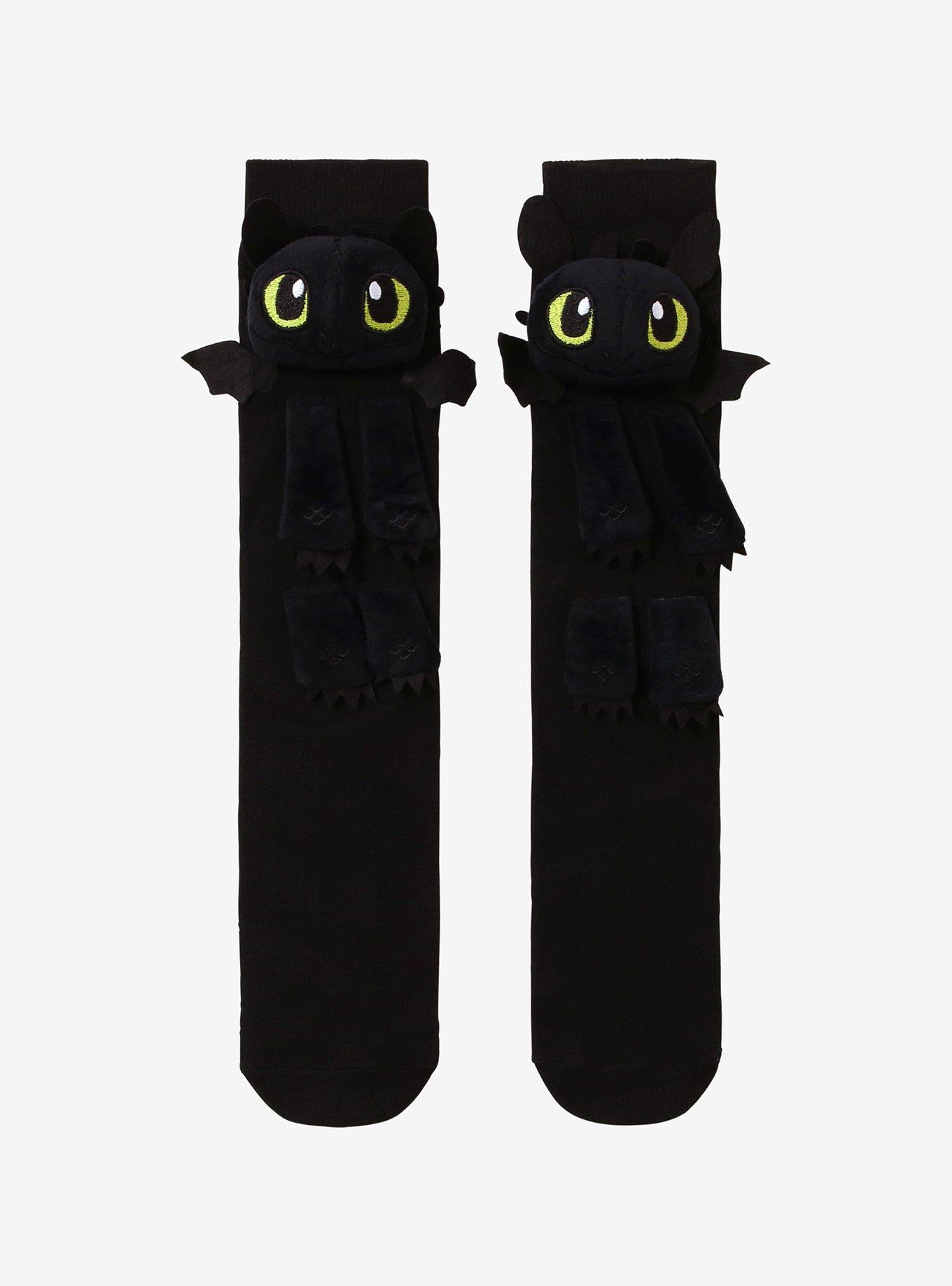How To Train Your Dragon Toothless 3D Plush Crew Socks, , hi-res
