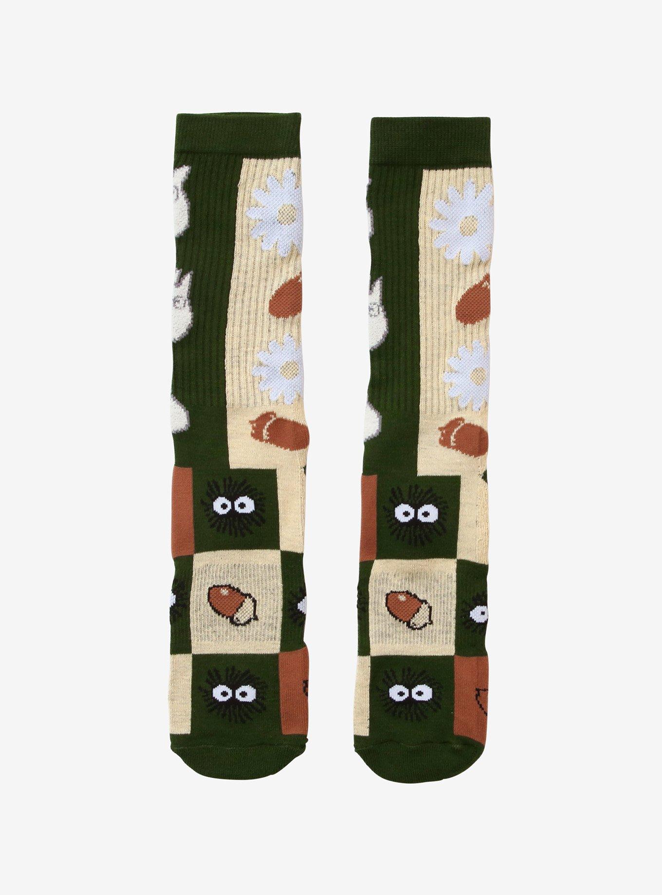 Studio Ghibli® My Neighbor Totoro Soot Sprite Flower Patchwork Crew Socks, , hi-res