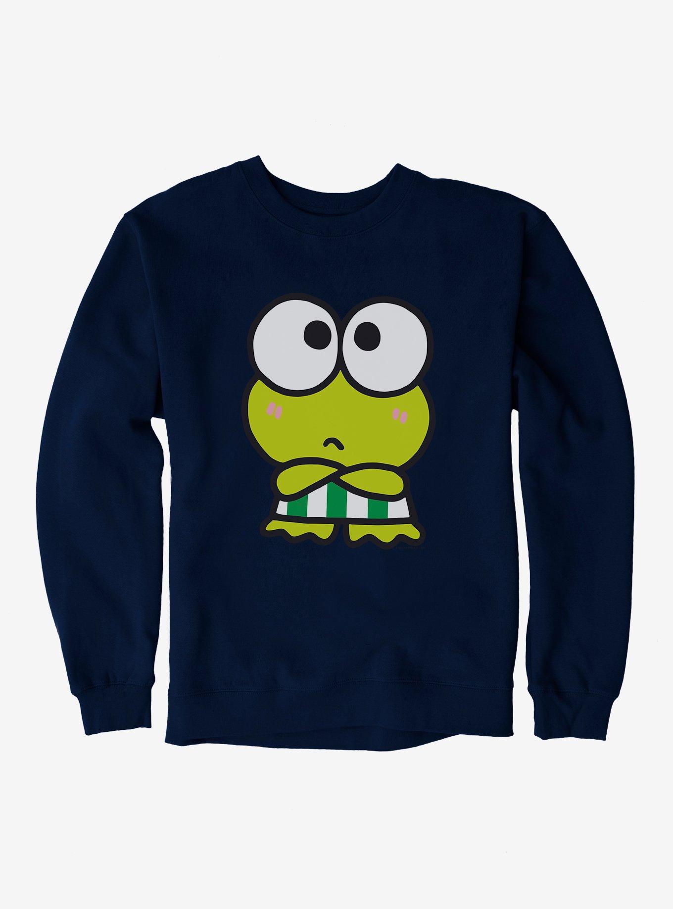 Keroppi Grumpy Sweatshirt, NAVY, hi-res