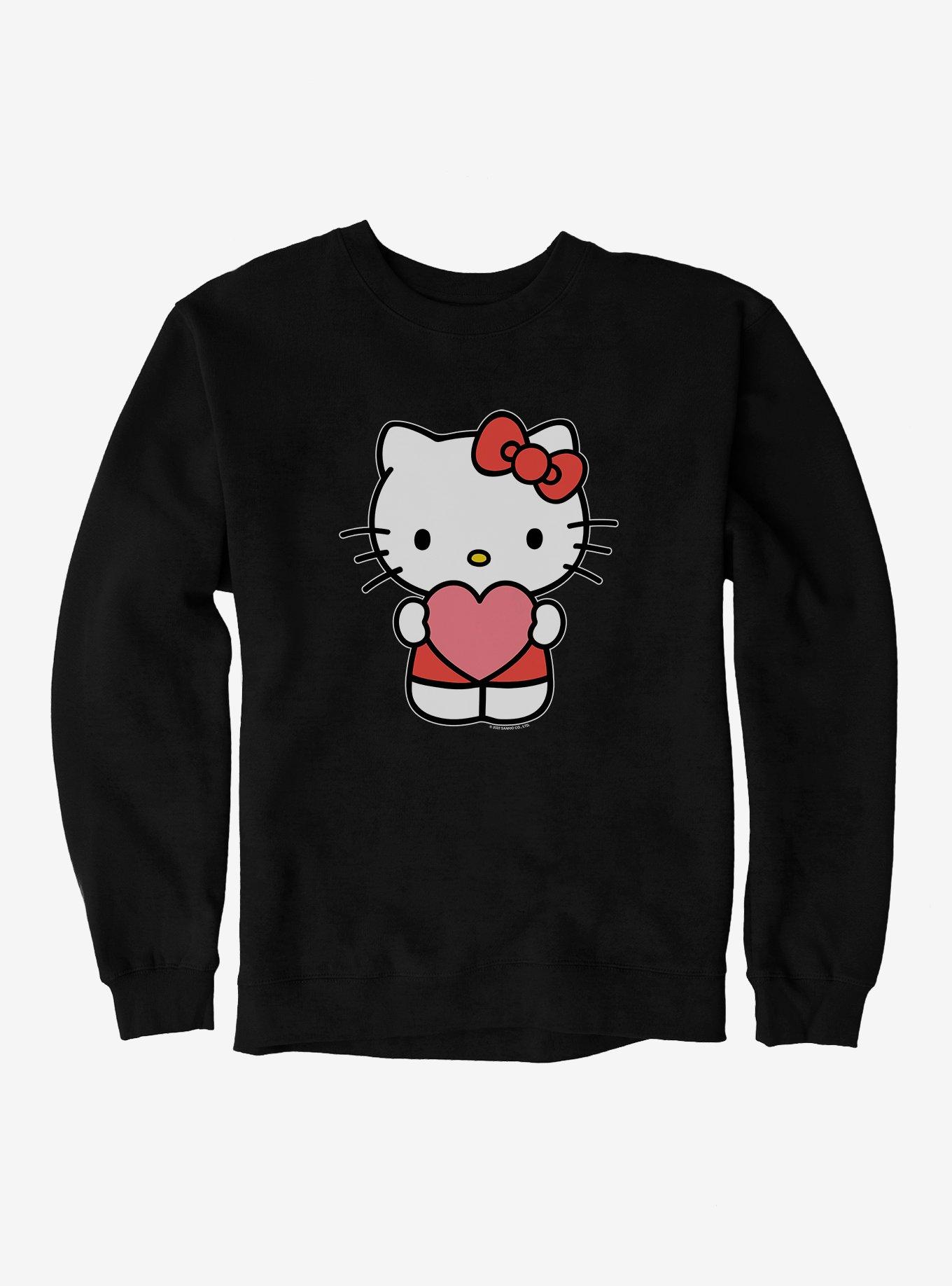 Hello Kitty Heart Sweatshirt, BLACK, hi-res