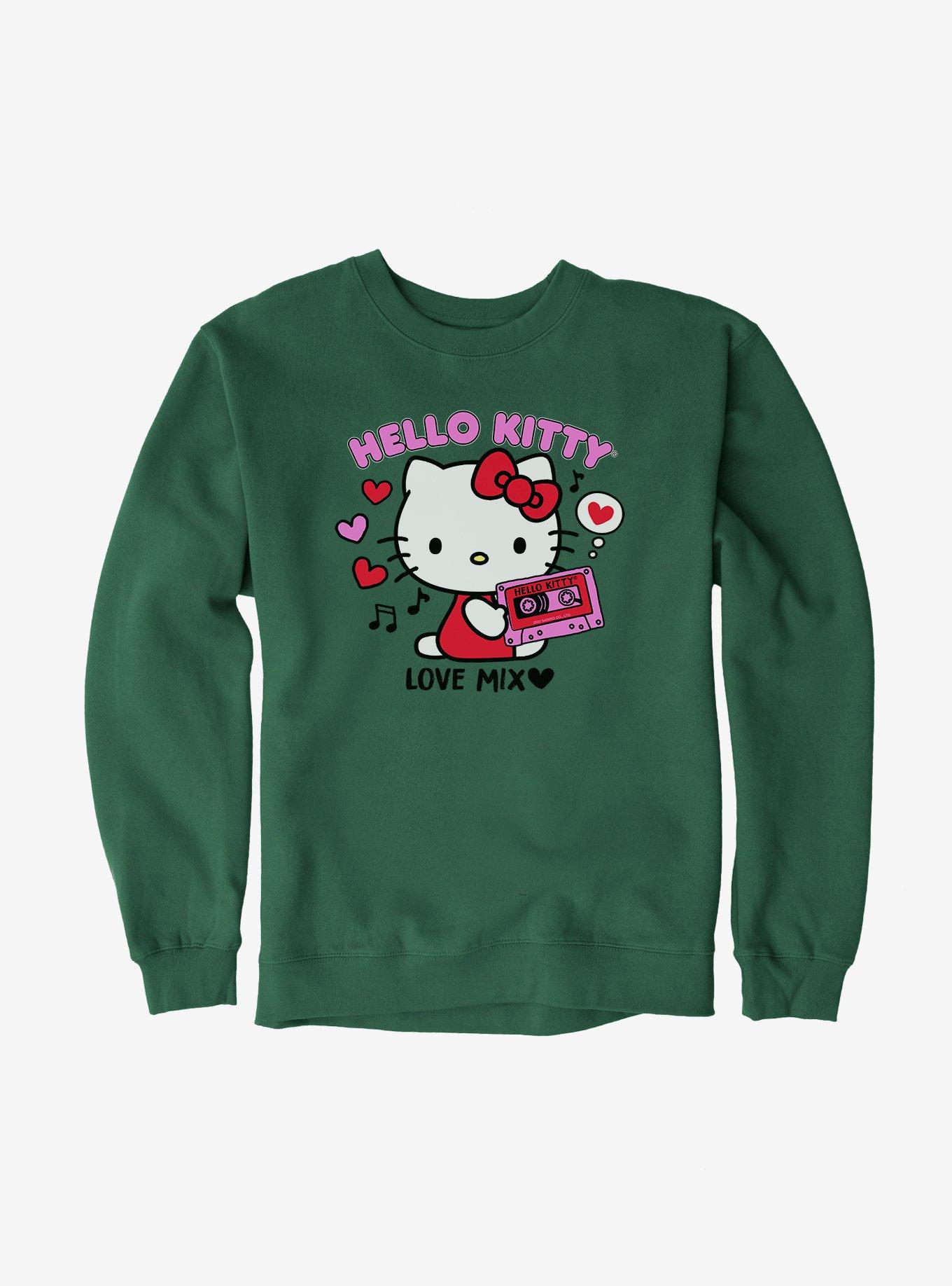 Hello Kitty Valentine's Day Love Mix Sweatshirt, FOREST GREEN, hi-res