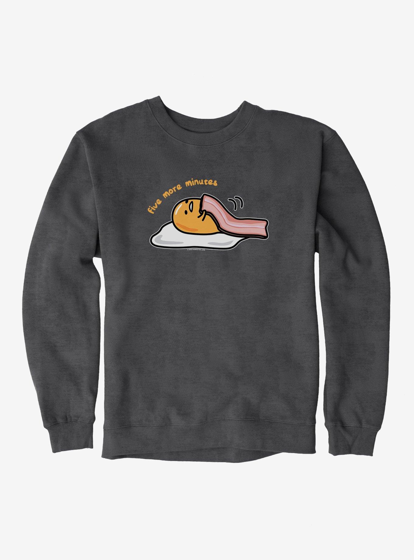 Gudetama Five More Minutes Sweatshirt, DARK HEATHER, hi-res