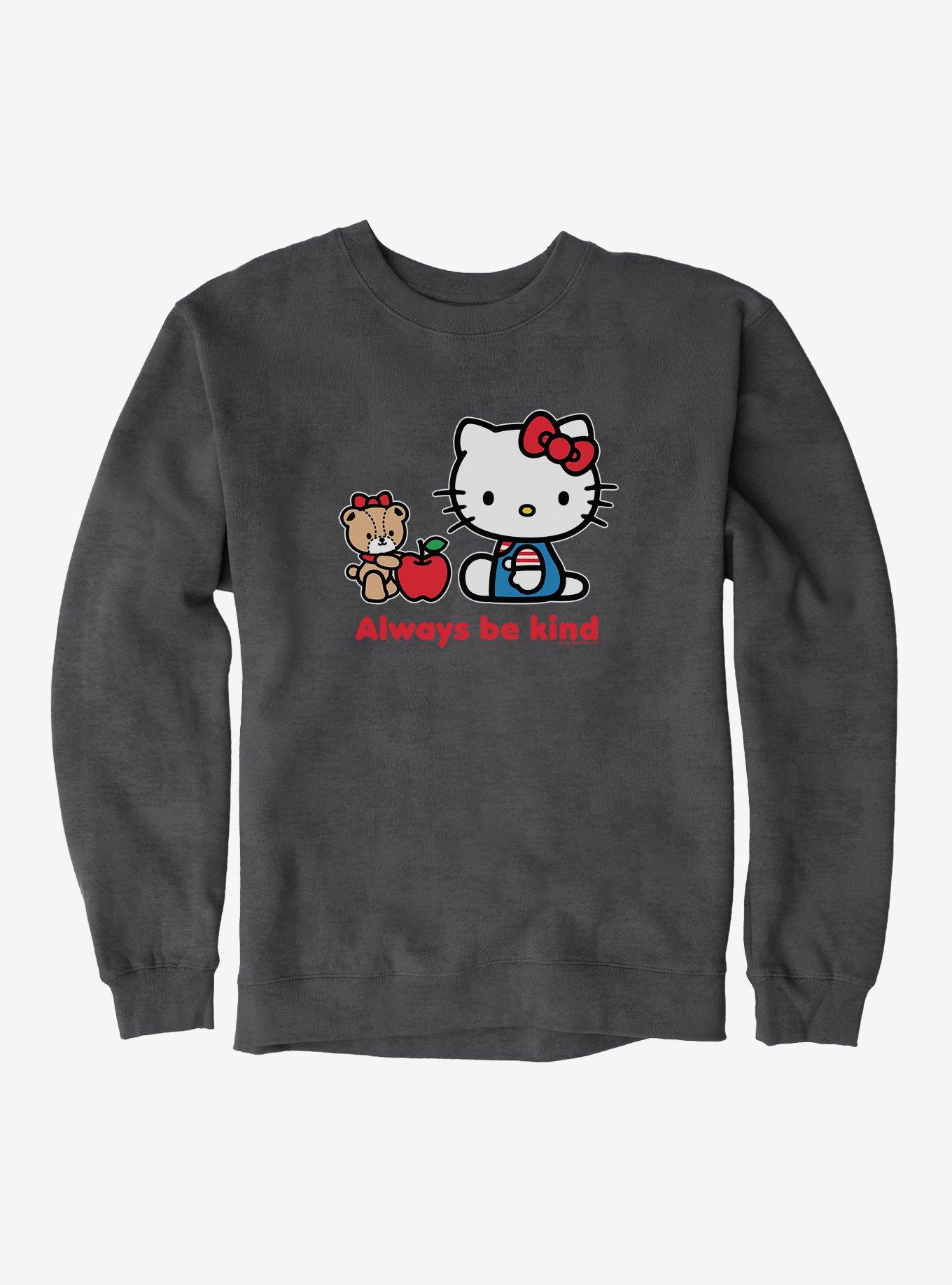 Hello Kitty Be Kind Sweatshirt, DARK HEATHER, hi-res view 1