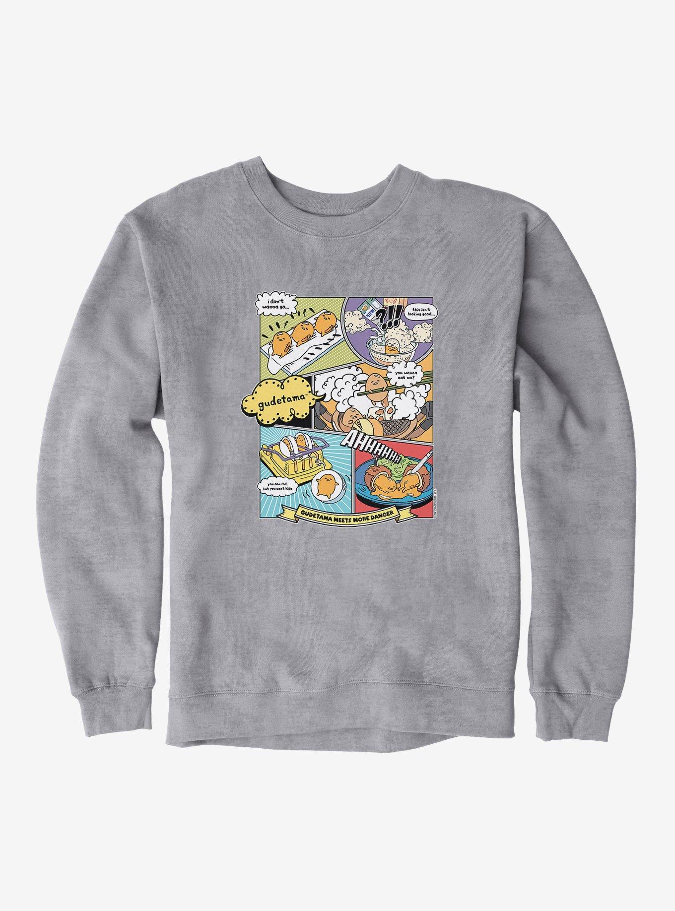 Gudetama Comic Strip Sweatshirt, SPORT GRAY, hi-res