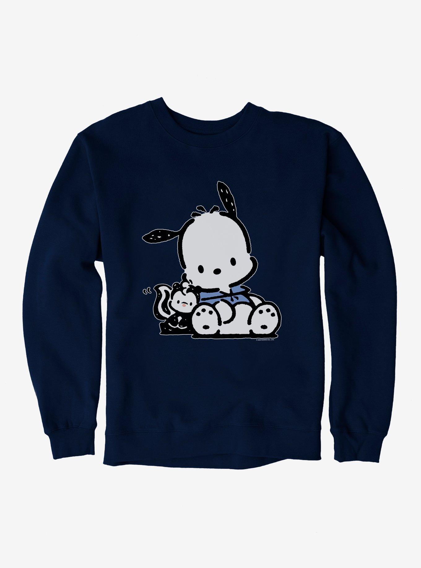 Pochacco Friend Hugs Sweatshirt, NAVY, hi-res
