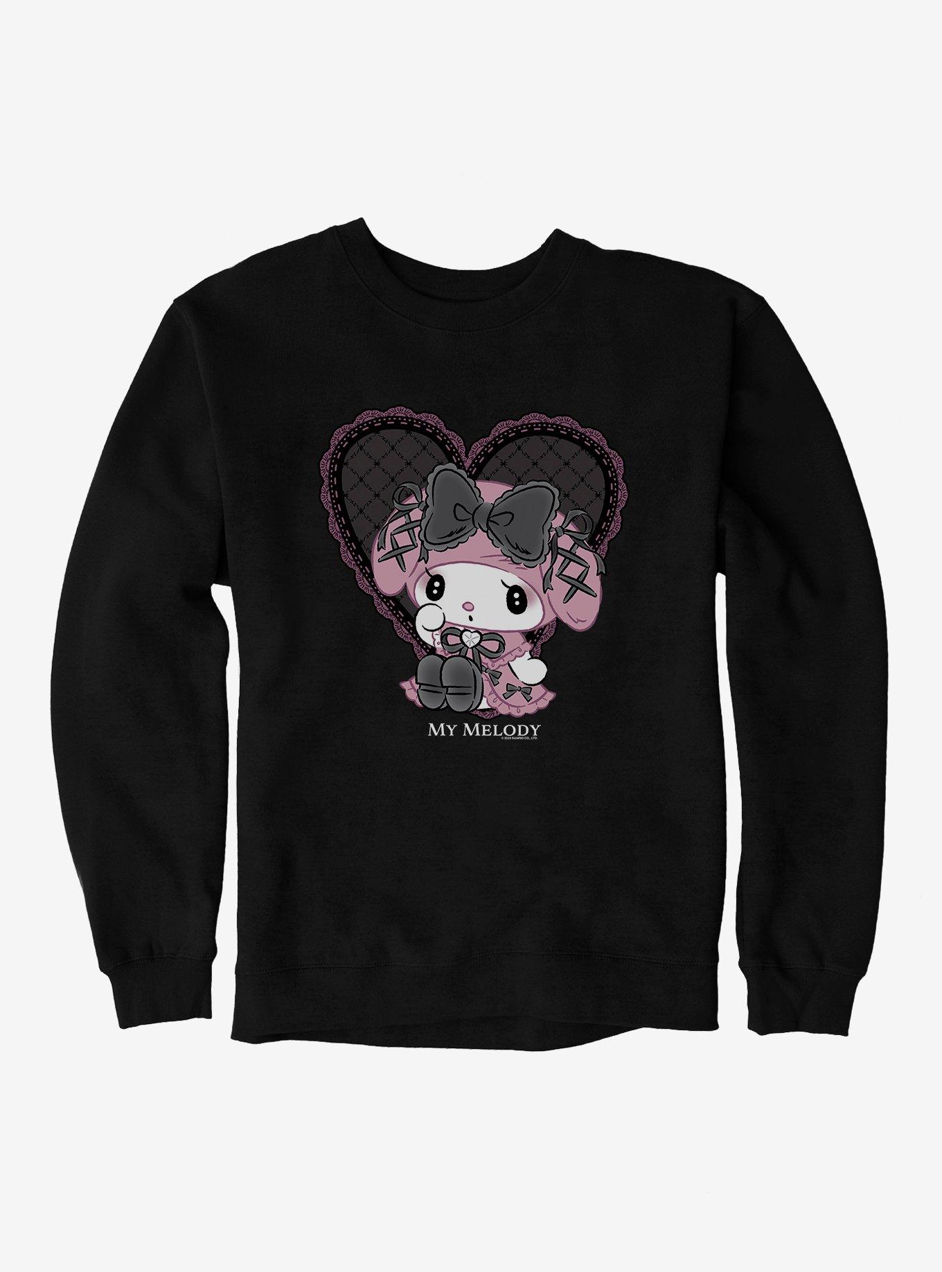 My Melody Lacey Black Heart Sweatshirt, , hi-res