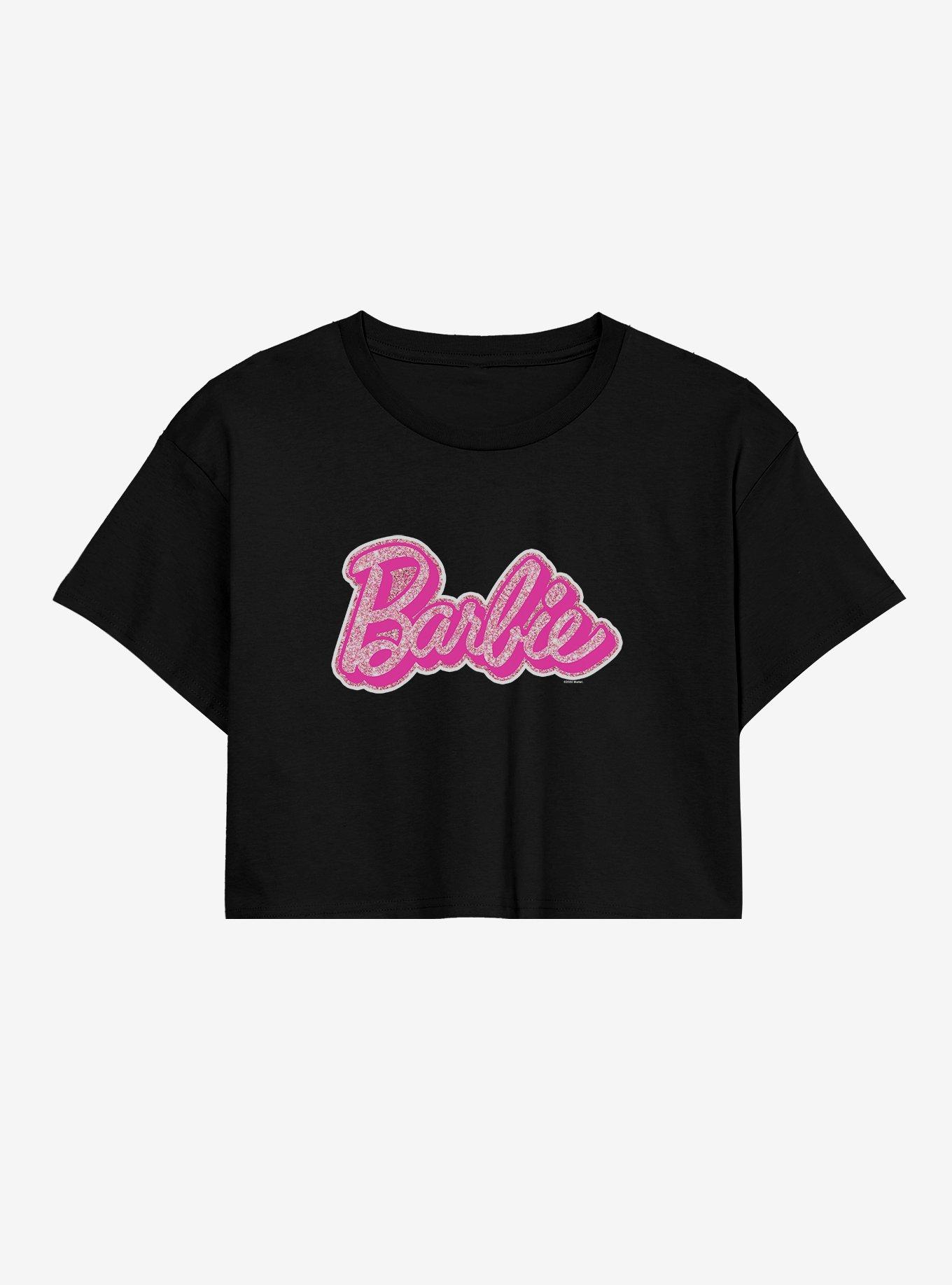 Barbie Glam Logo Womens Crop T-Shirt,All Products : American Fashion Style Bags On Sale