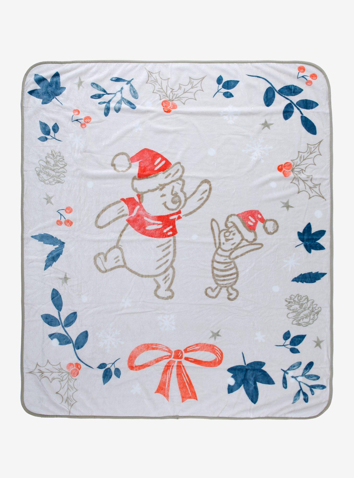 Disney Winnie the Pooh Holiday Scene Fleece Throw - BoxLunch Exclusive, , hi-res