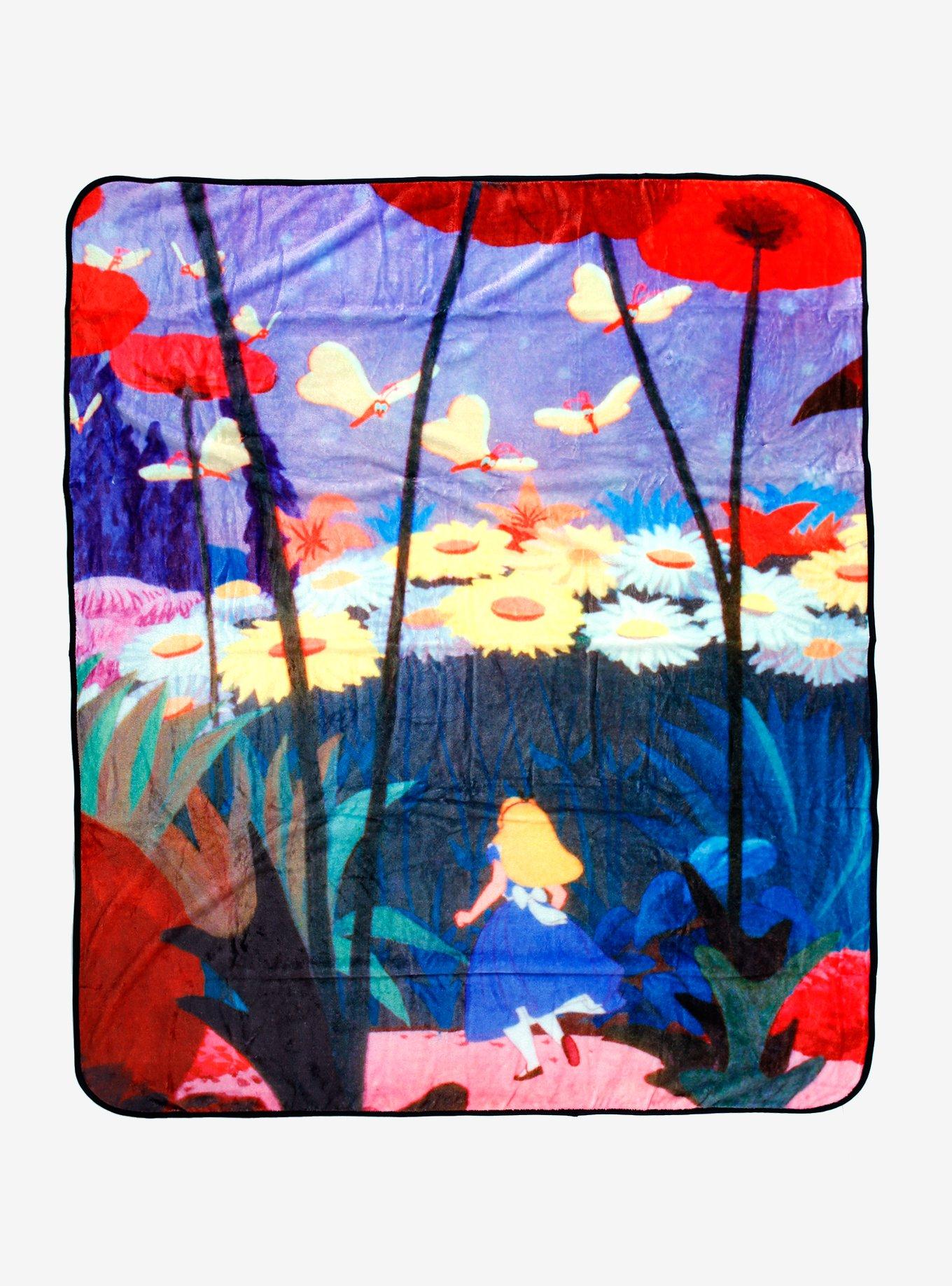 Disney Alice in Wonderland Flower Field Throw — BoxLunch Exclusive, , hi-res