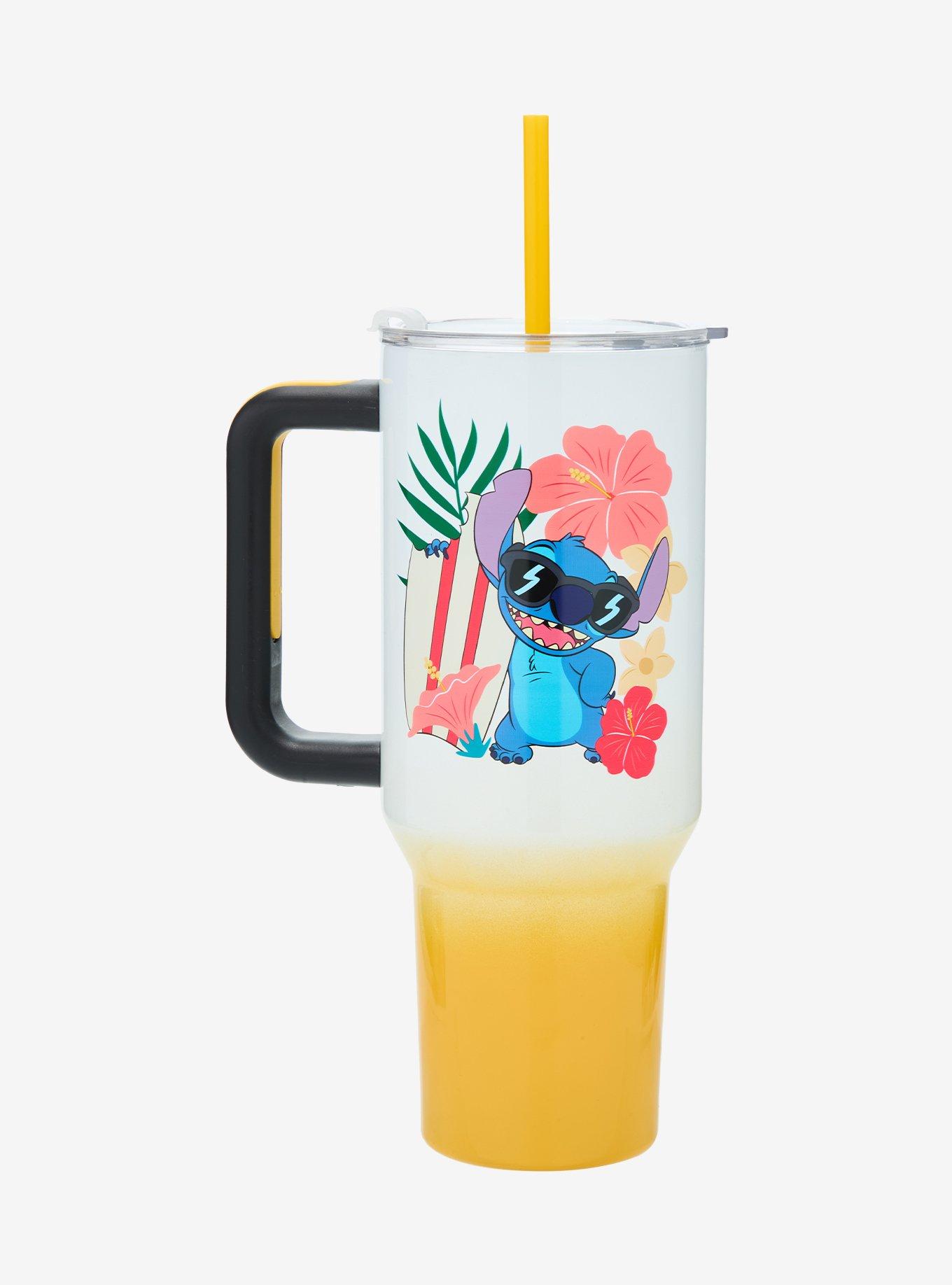 Disney Lilo & Stitch Ombré Floral Straw Tumbler with Handle