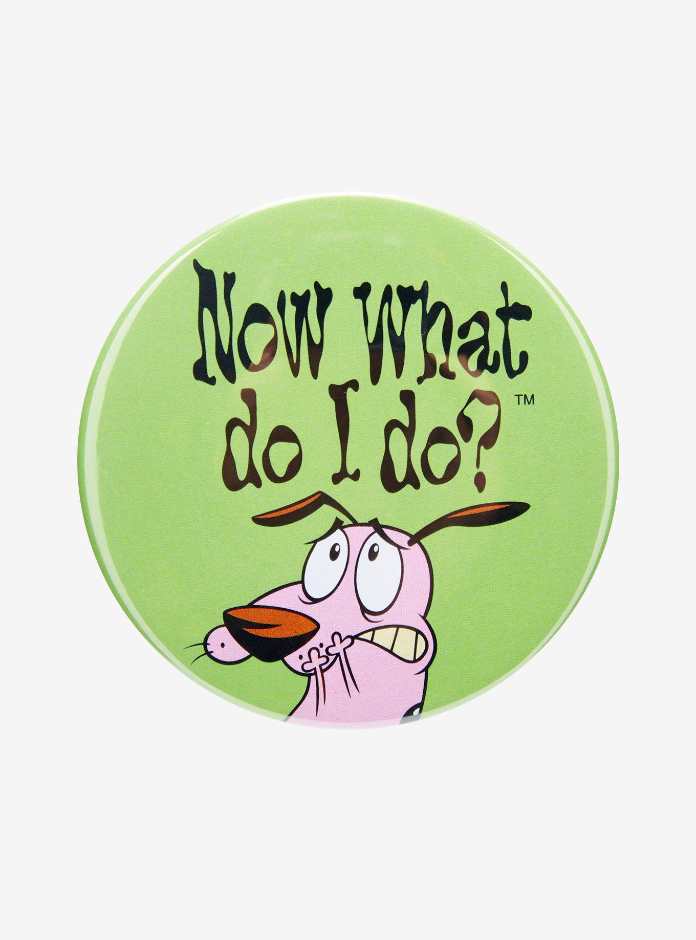 Courage The Cowardly Dog Scared 3 Inch Button, , hi-res