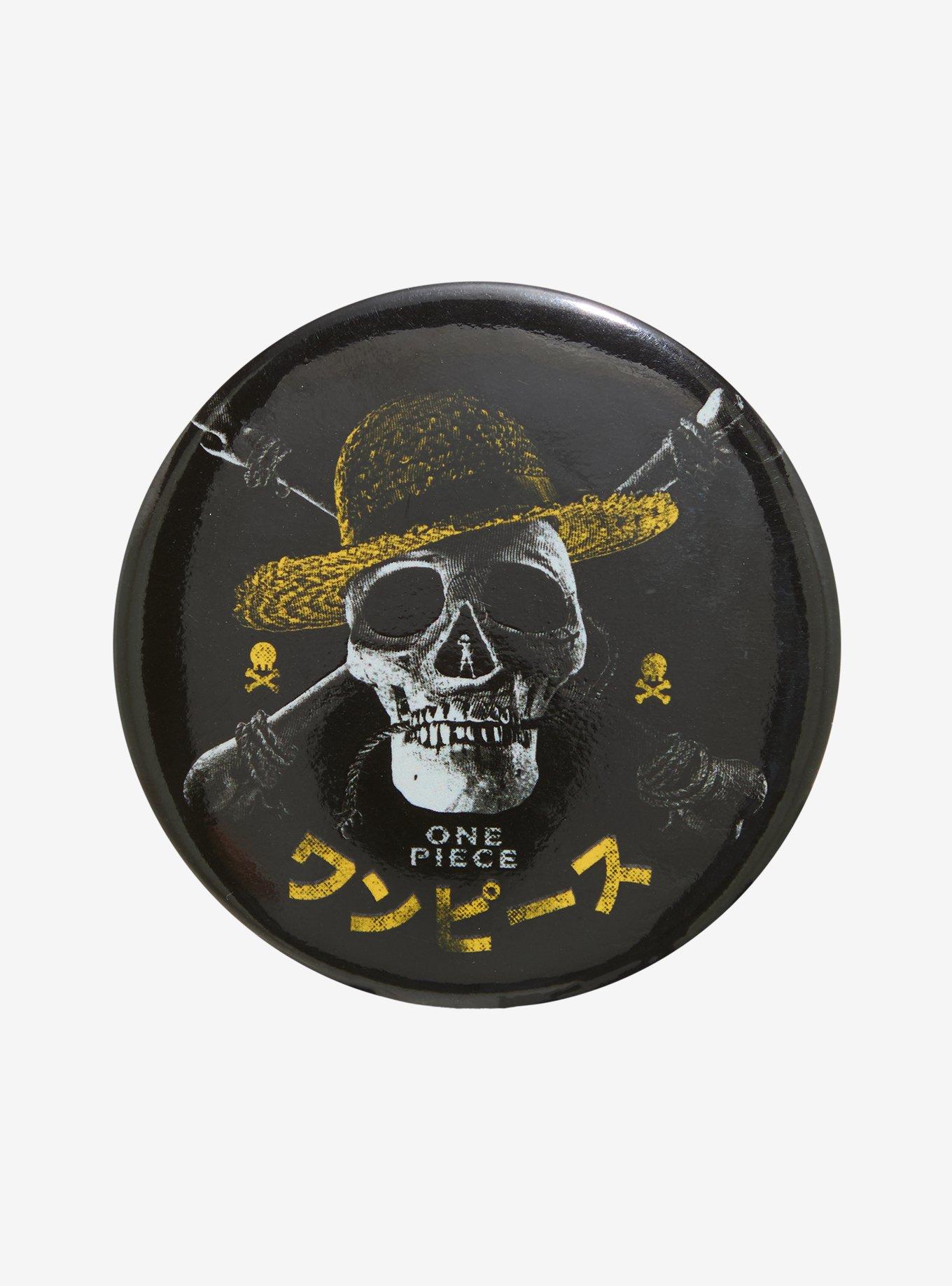 One Piece Straw Hat Jolly Roger 3 Inch Button, , hi-res