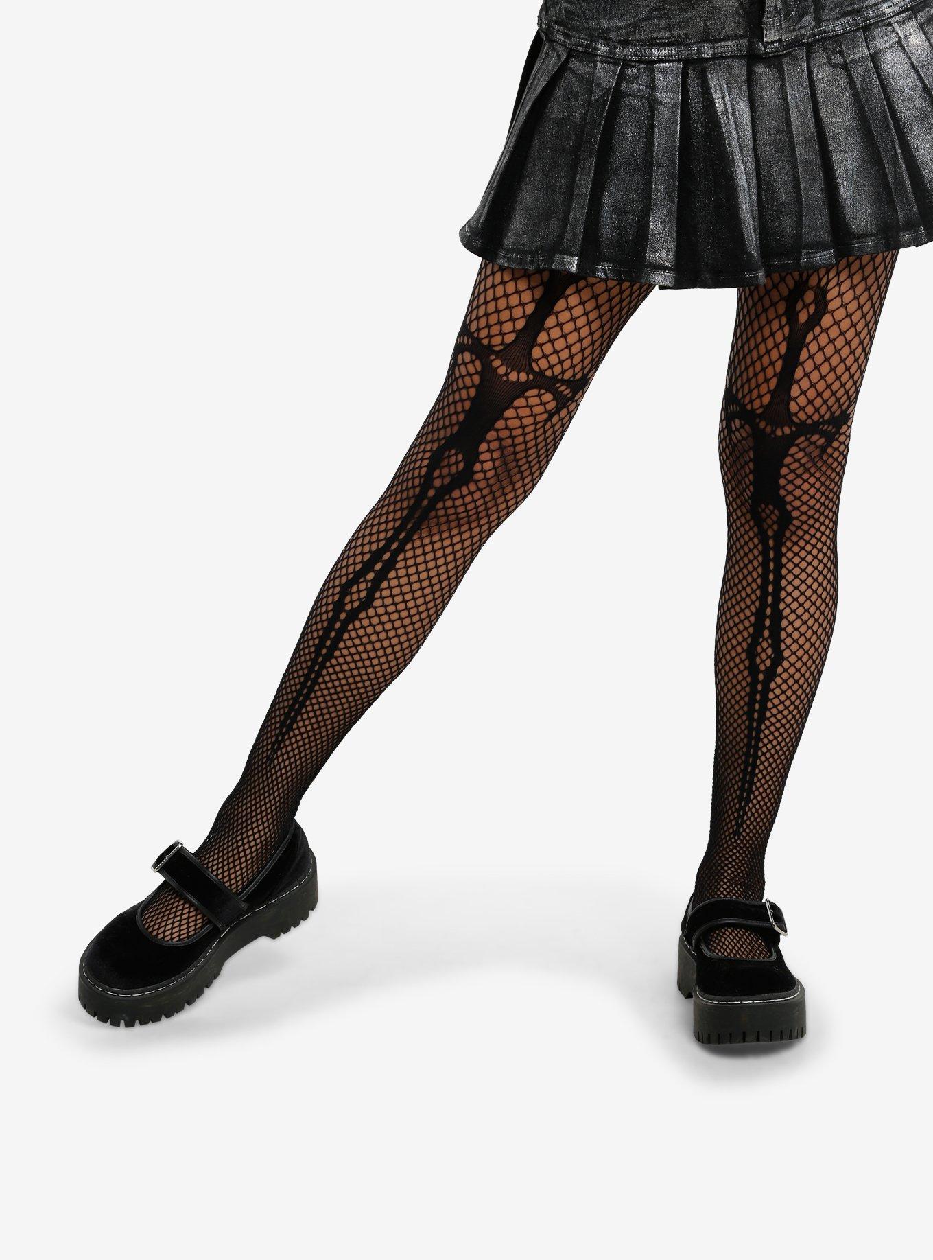 Black Dagger Fishnet Tights, , hi-res