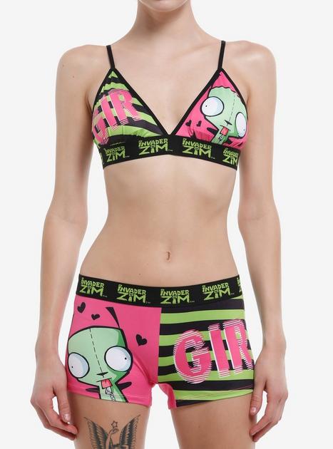 Invader Zim GIR Stripe Bra & Boyshort Panty Set | Hot Topic
