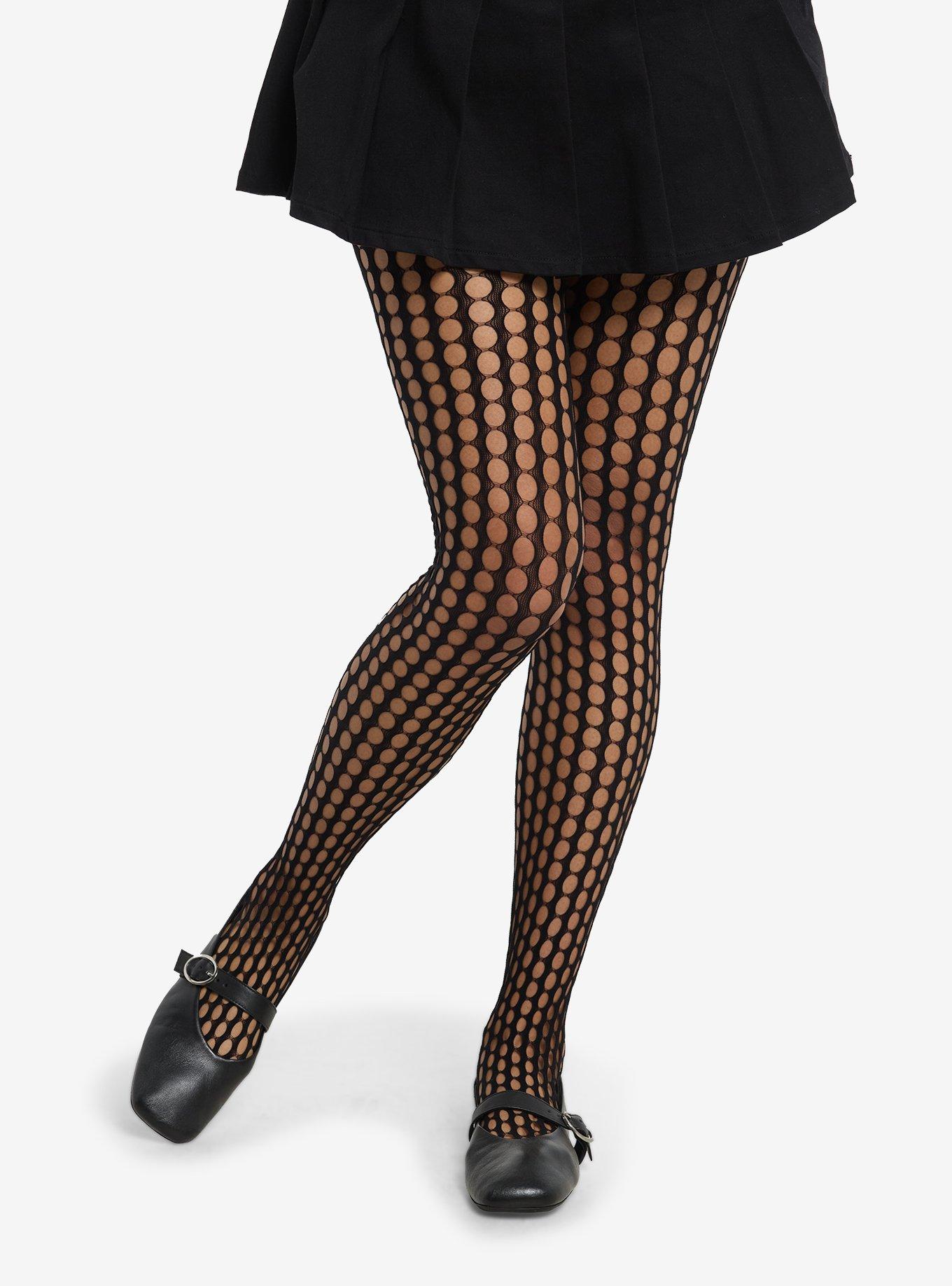 Black Large Fishnet Tights, , hi-res