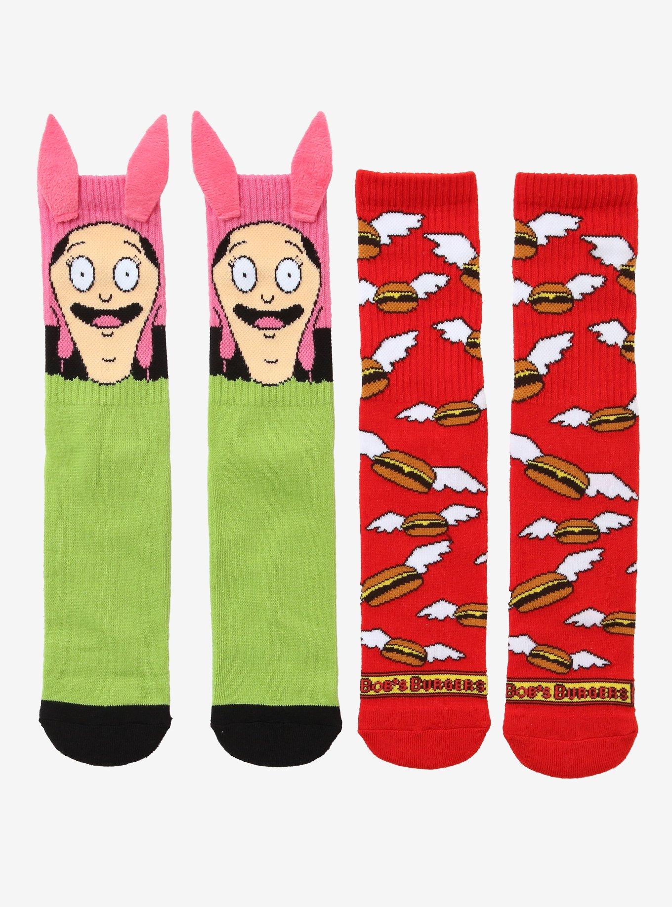 Bob's Burgers Louise & Burger Crew Socks 2 Pair, , hi-res