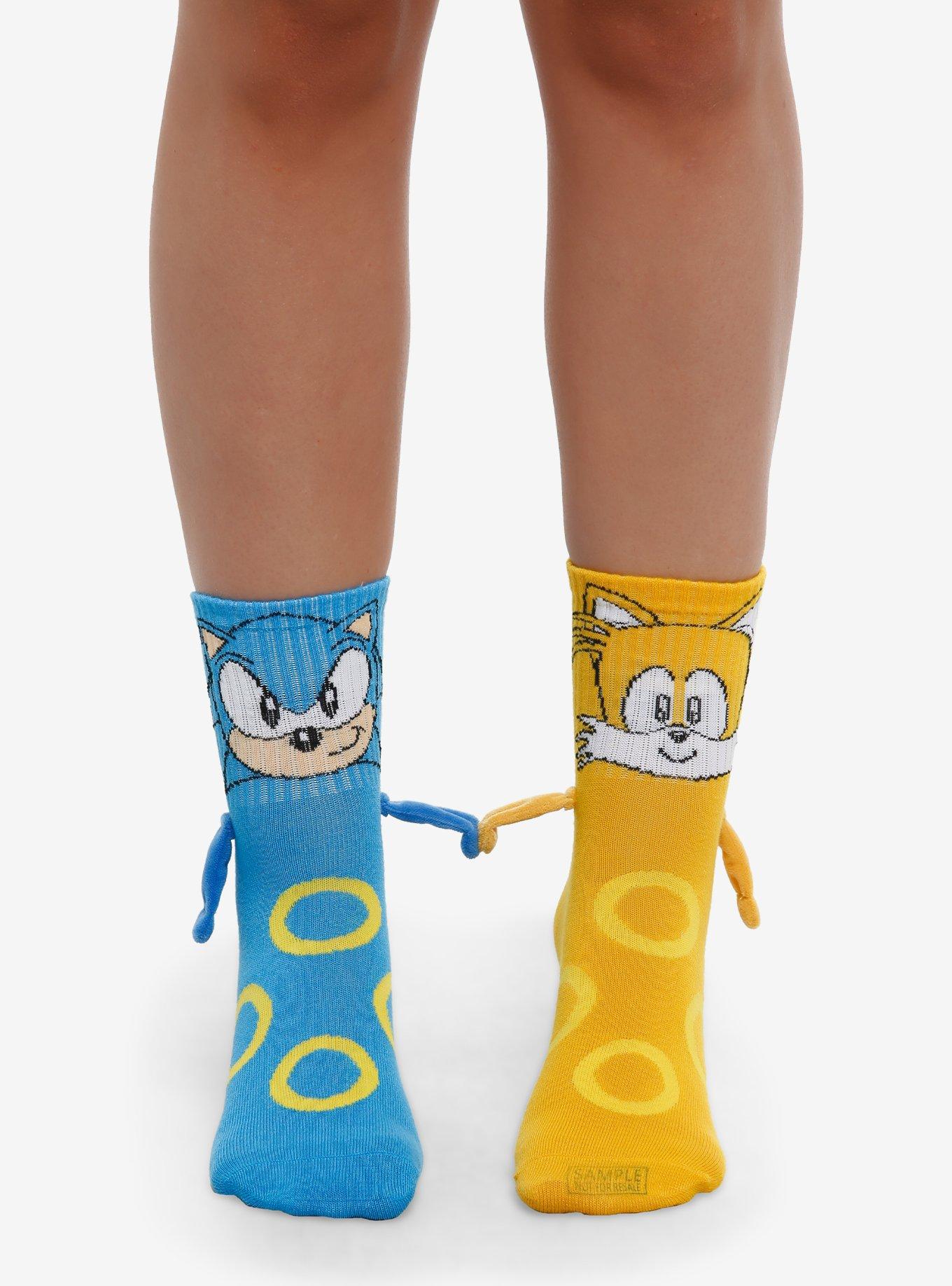 Sonic The Hedgehog Sonic & Tails Magnetic Arms Mismatch Crew Socks, , hi-res