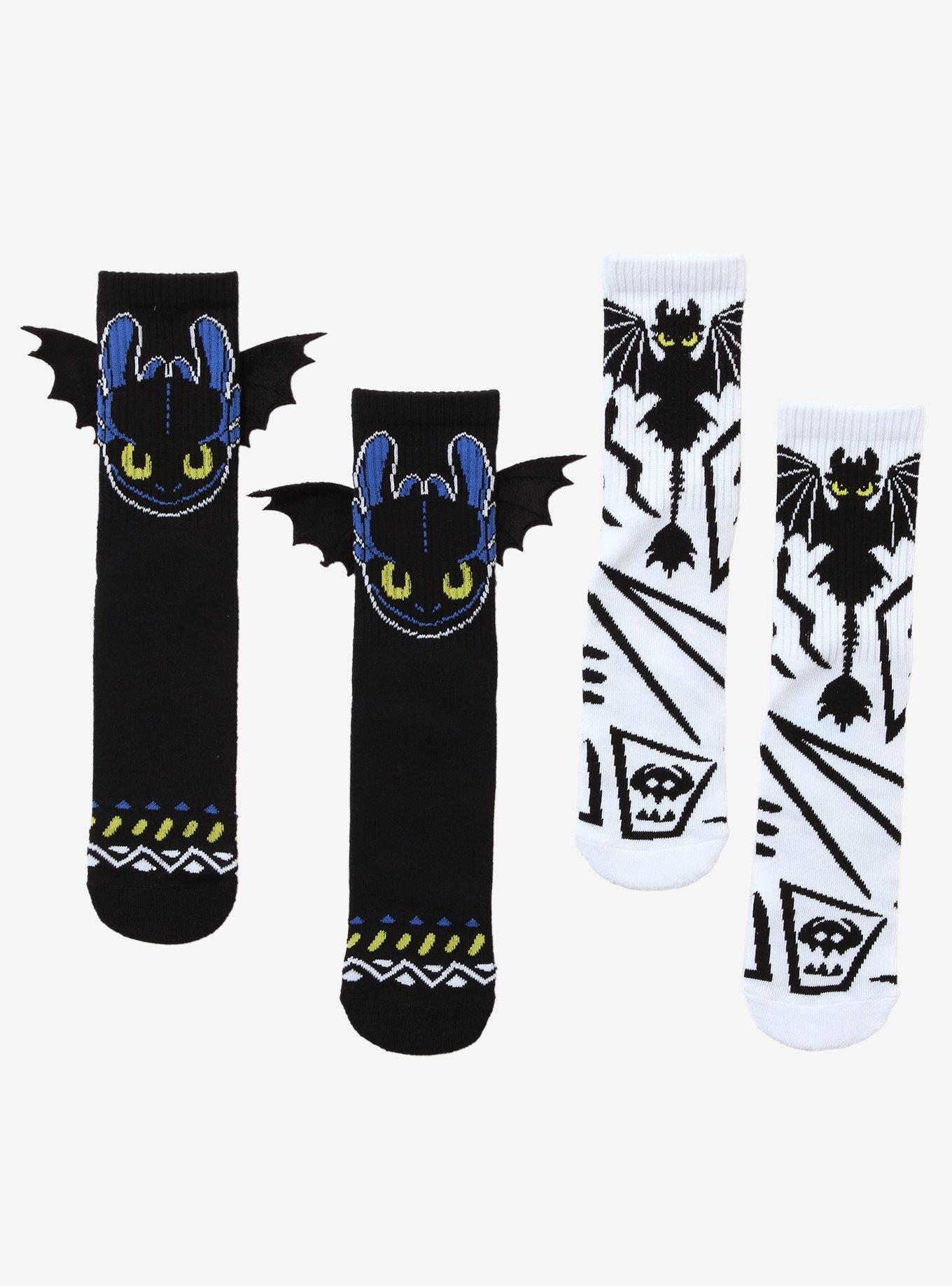 How To Train Your Dragon Toothless Wings Crew Socks 2 Pair, , hi-res